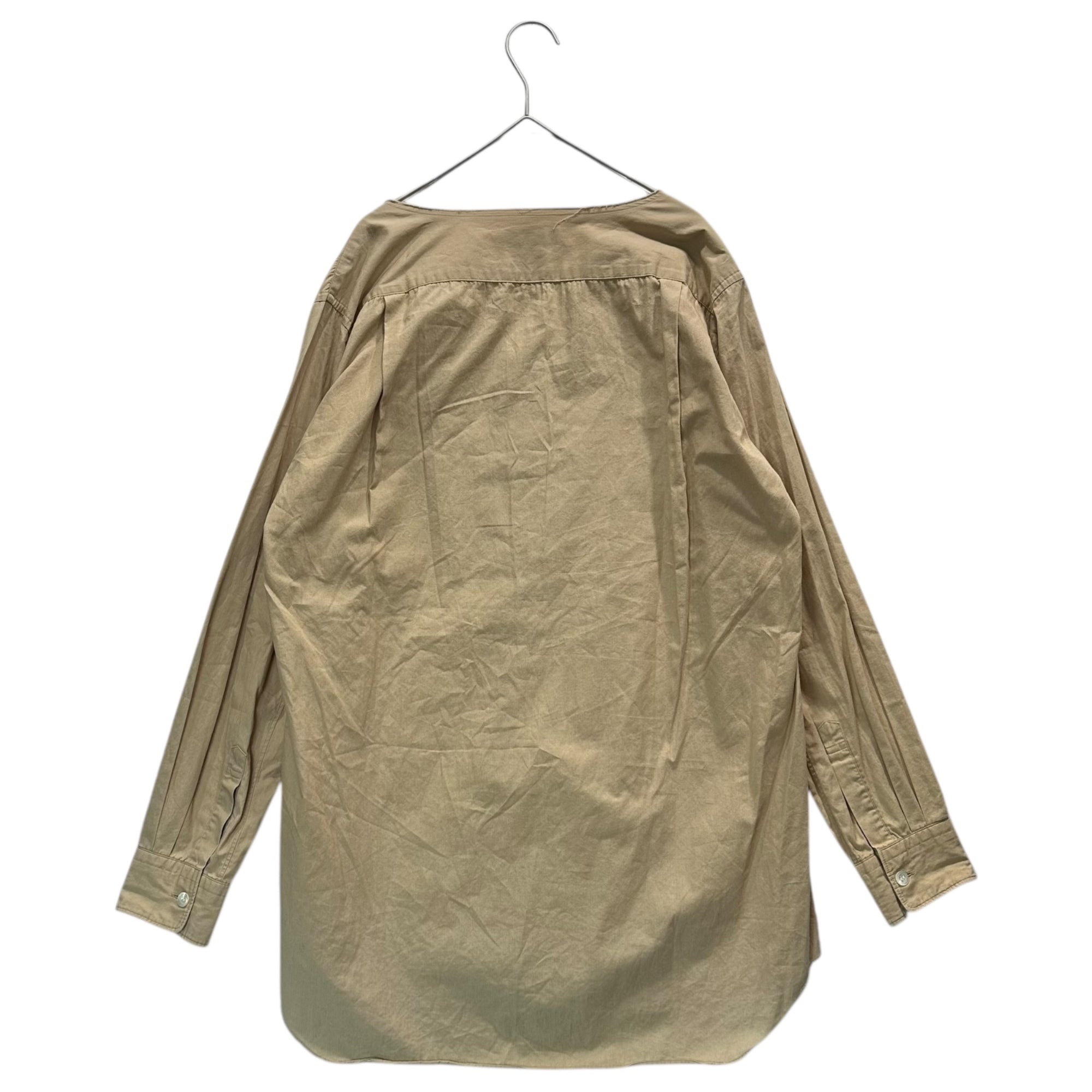 COMME des GARCONS HOMME PLUS(コムデギャルソンオムプリュス) 13AW Cotton Collarless L/S Shirt コットン ノーカラー 長袖 シャツ PL-B036 S ベージュ AD2013 ツリーオブユース The Tree of Youth期