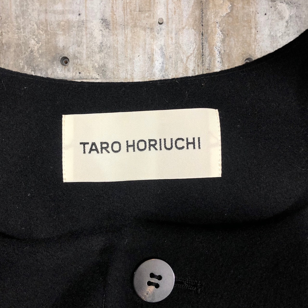 TARO HORIUCHI(タロウホリウチ)ベルテッド ロングウールジレ/ノースリーブウールコート 1804-DR05-407 2(Mサイズ程度) ブラック