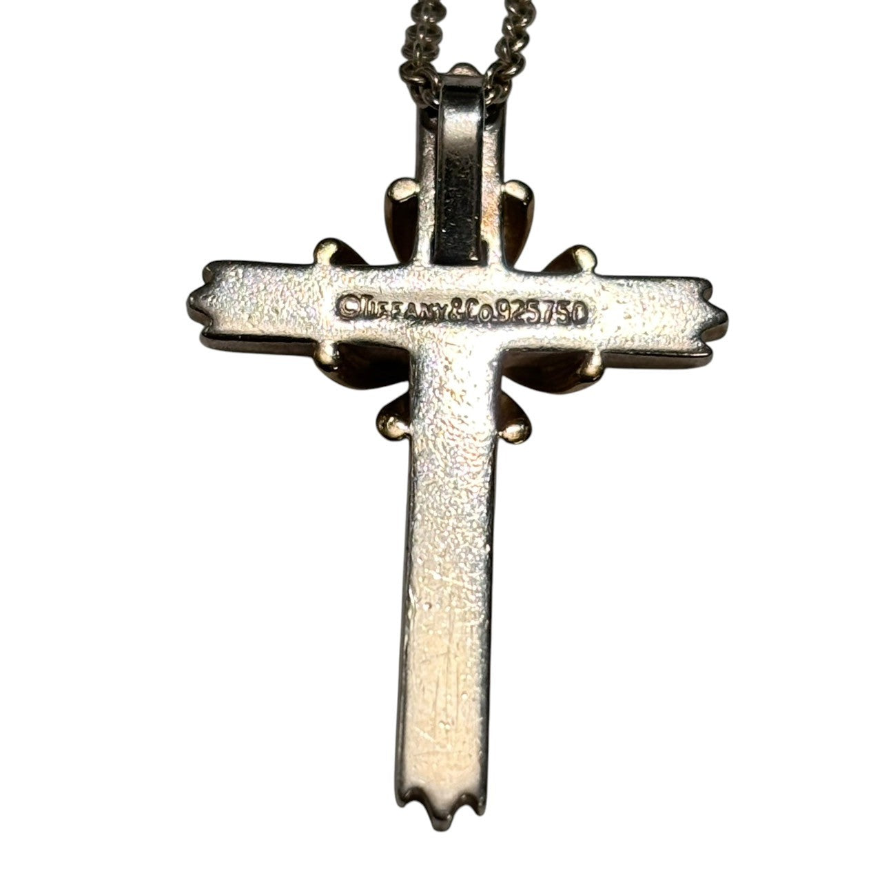 TIFFANY & CO.(ティファニー) 18k gold x 925 silver signature cross necklace 18金 × シルバー925 シグネチャー クロス ネックレス シルバー×ゴールド 750 チェーン ペンダント トップ