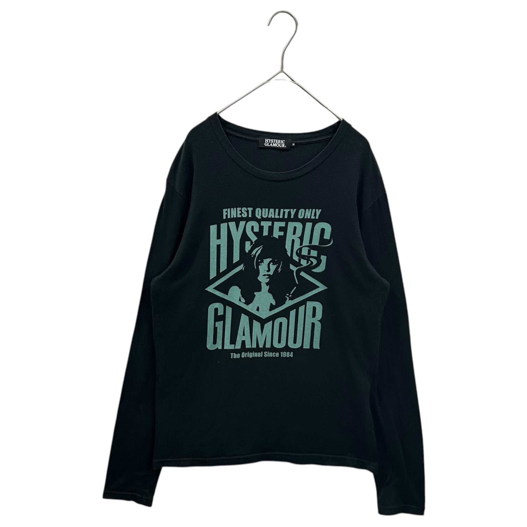 HYSTERIC GLAMOUR(ヒステリックグラマー) ROCK LOGO L/S Tee ロック ロゴ ロング Tシャツ 0243CL15 M ブラック ガール