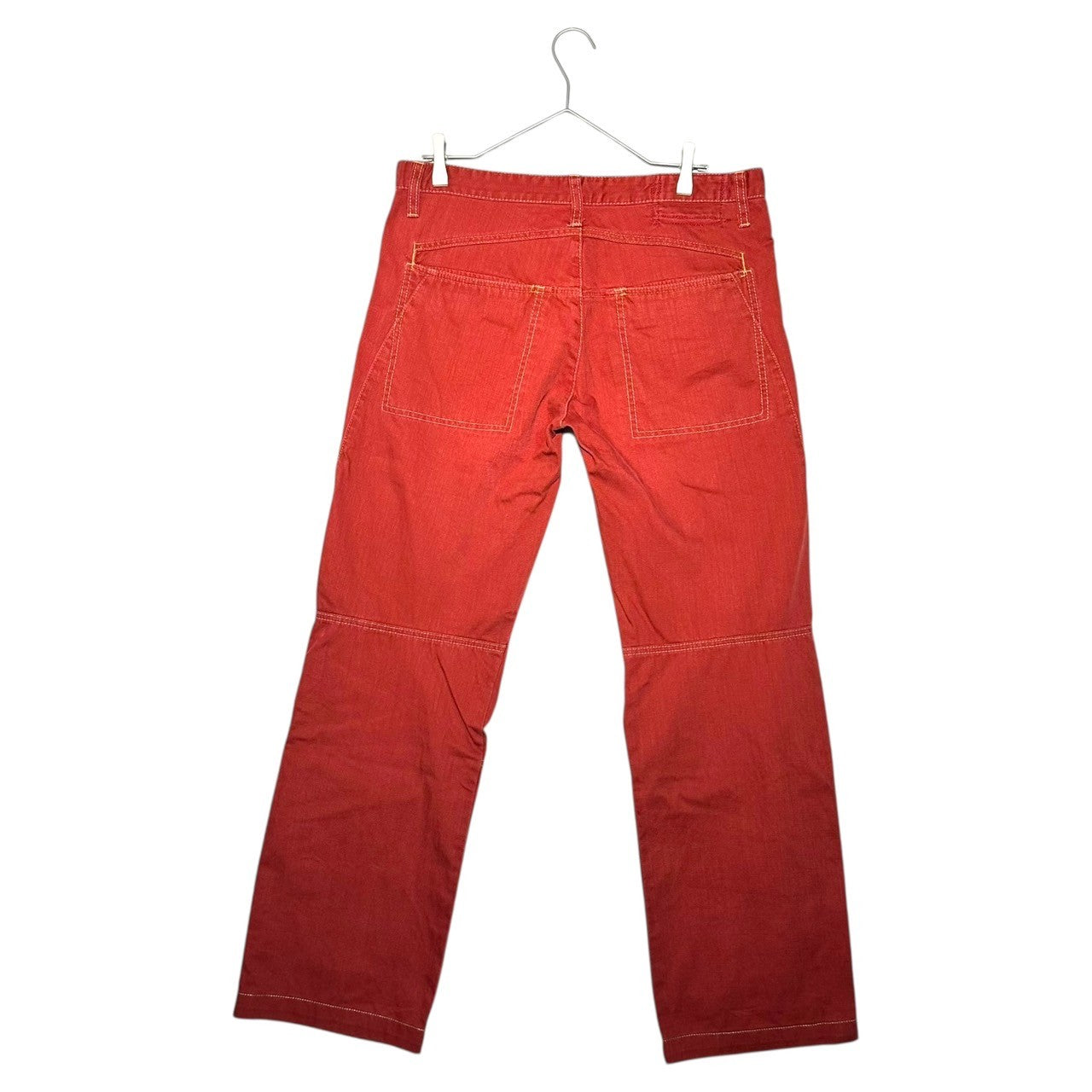 MARITHE FRANCOIS GIRBAUD(マリテフランソワジルボー) 00's Double Knee Wide Denim Pants ダブルニー ワイド デニム パンツ M7-2819 L レッド