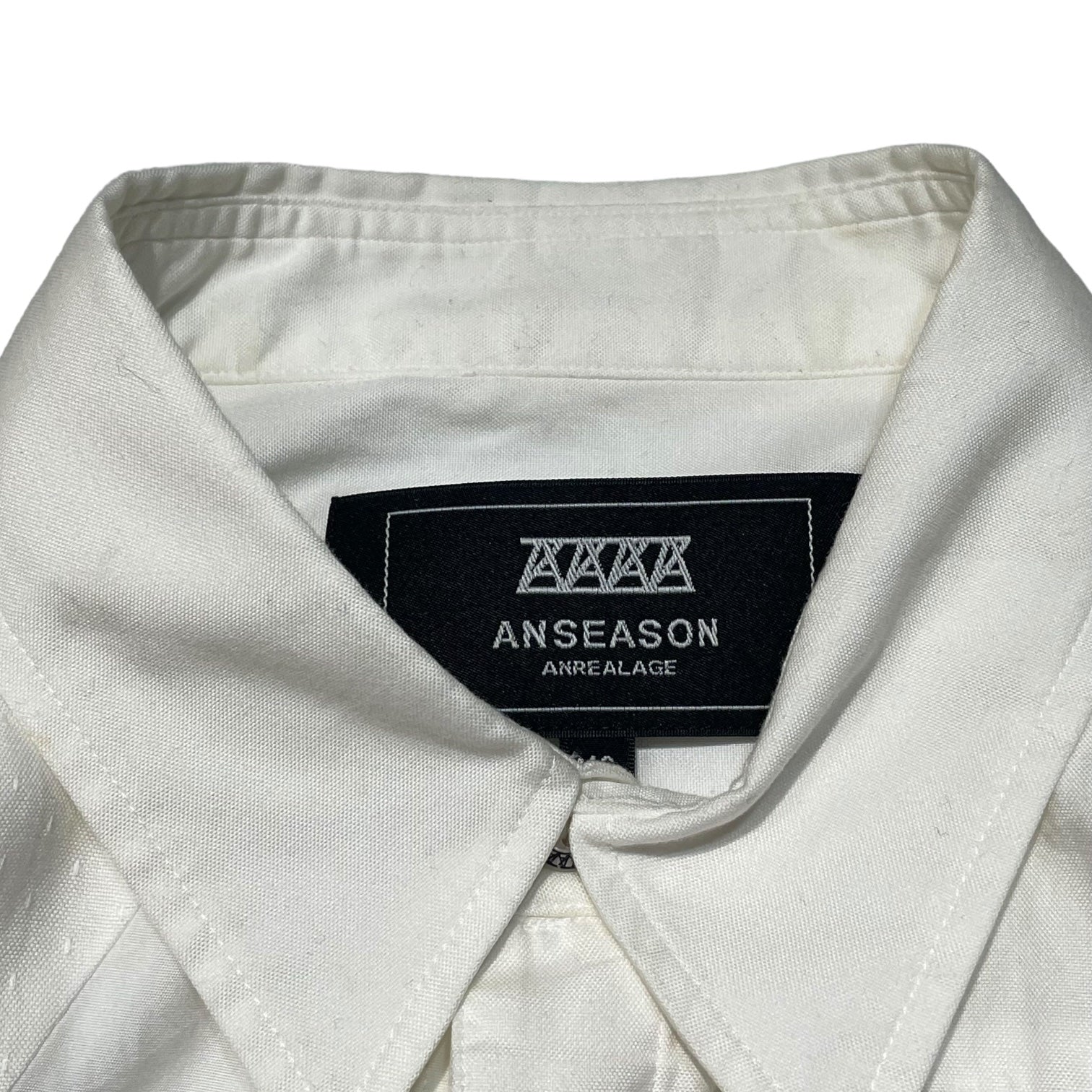 ANREALAGE(アンリアレイジ) flannel patchwork shirt パネル パッチワーク シャツ 46(M程度) ホワイト ANSEASON ANREALAGE
