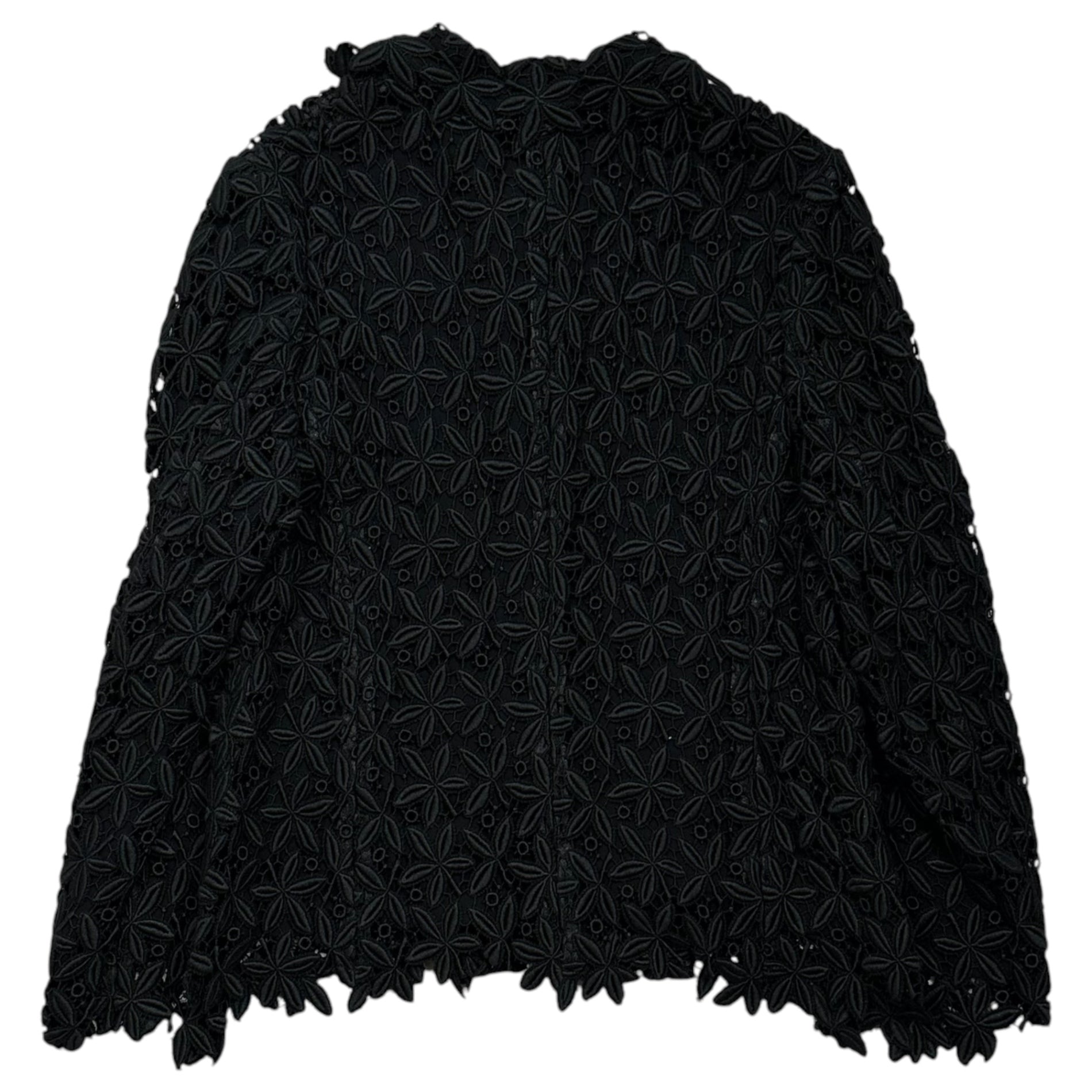 COMME des GARCONS(コムデギャルソン) 1991SS Botancial Lace Snap-Button Jacket ボタニカル レース スナップボタン ジャケット GJ-11027S S ブラック AD1990 Ink Dye, Stained Glass アーカイブ 稀少