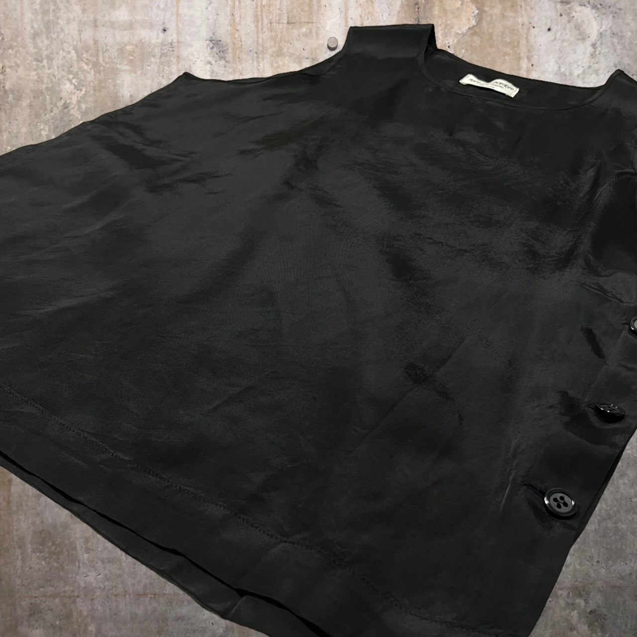 robe de chambre COMME des GARCONS(ローブドシャンブルコムデギャルソン) 80'sサイドボタンレーヨンベスト RB-020040 表記なし(S~M程度) ブラック AD1989