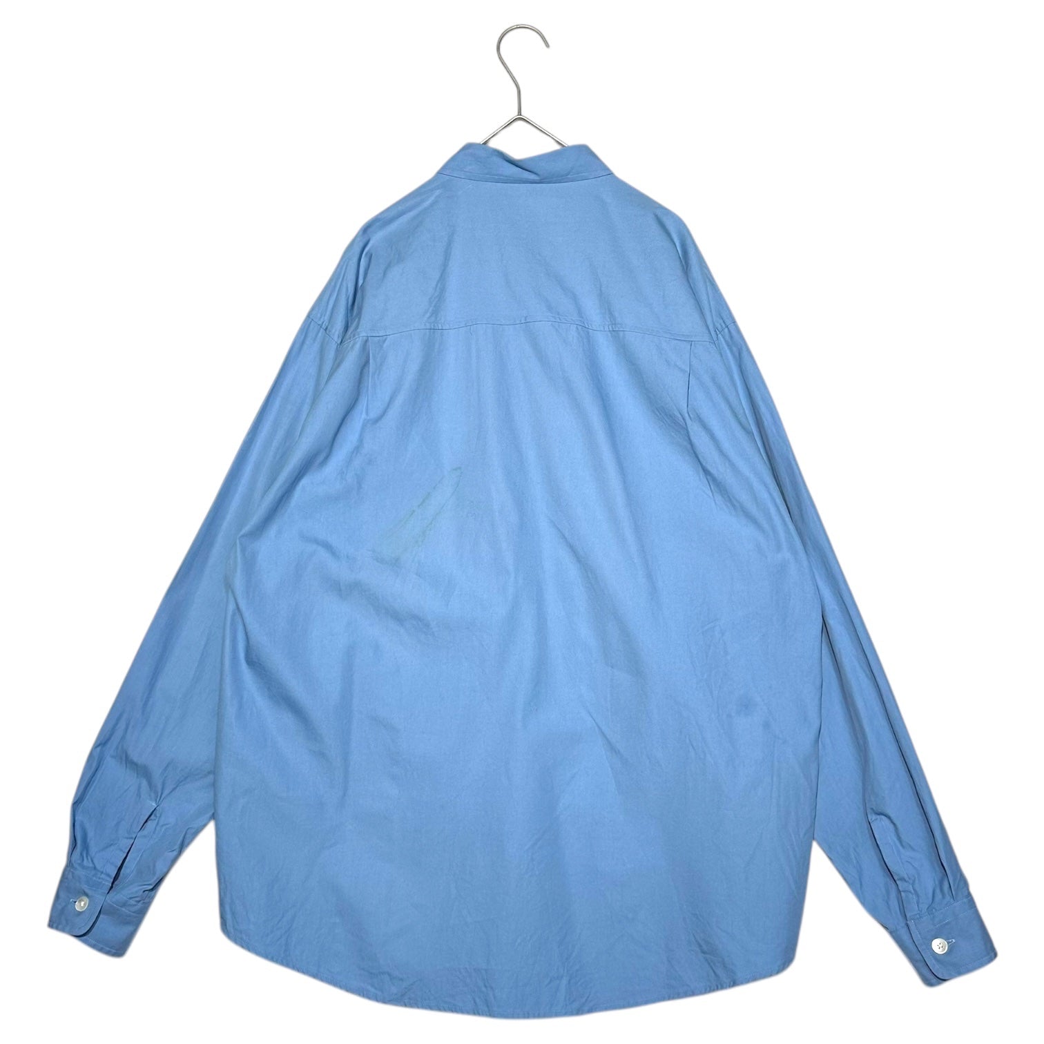 AURALEE(オーラリー) 24AW WASHED FINX TWILL BIG SHIRT ウォッシュド フィンクス ツイル ビッグ シャツ A24AS02TN 3(メンズS程度) ブルー 汚れ、左胸お直し跡有