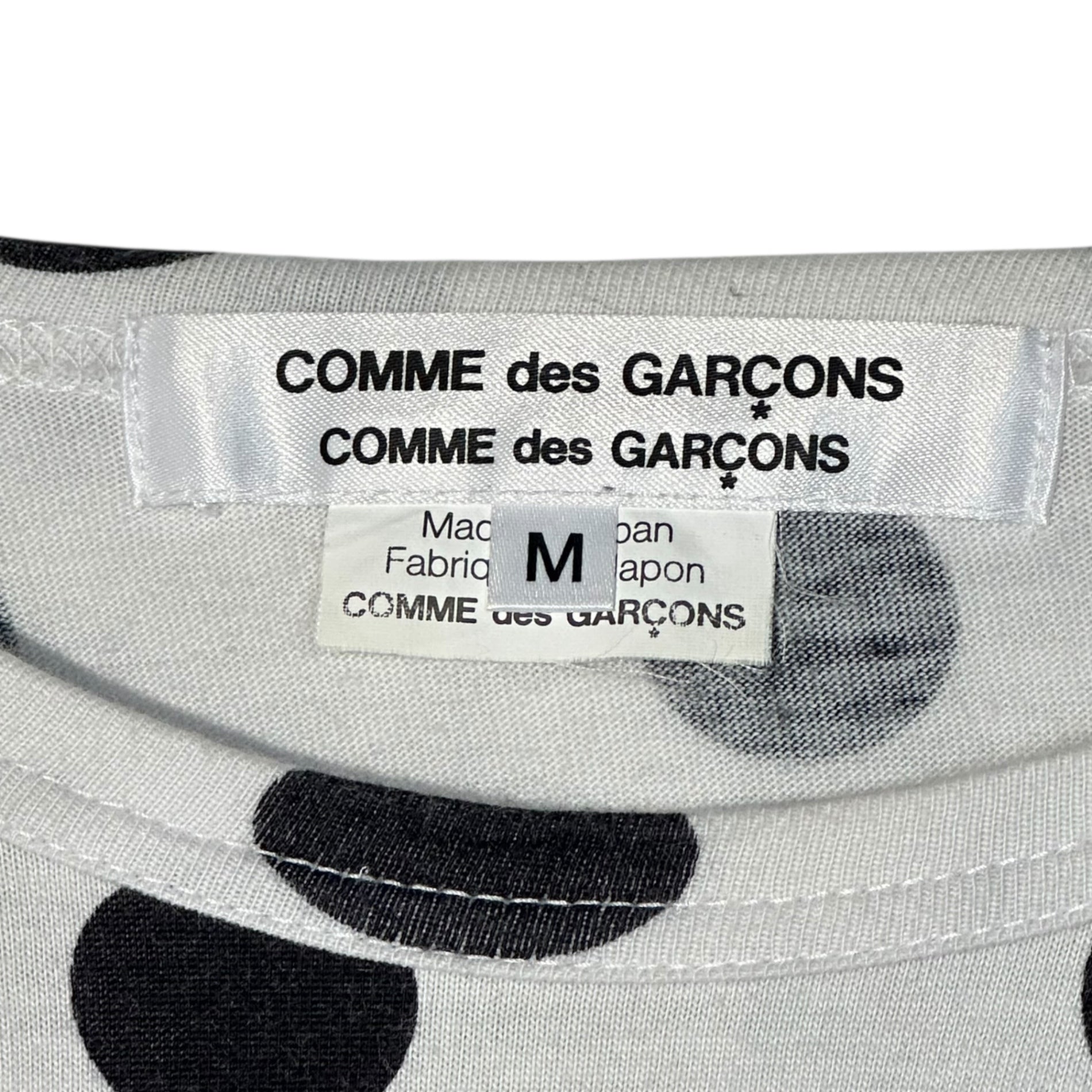 COMME des GARCONS COMME des GARCONS(コムデギャルソンコムデギャルソン) 10AW Dot L/S Cut-and-Sewn Shirt ドット 長袖 カットソー RF-T009 M ホワイト×ブラック AD2010