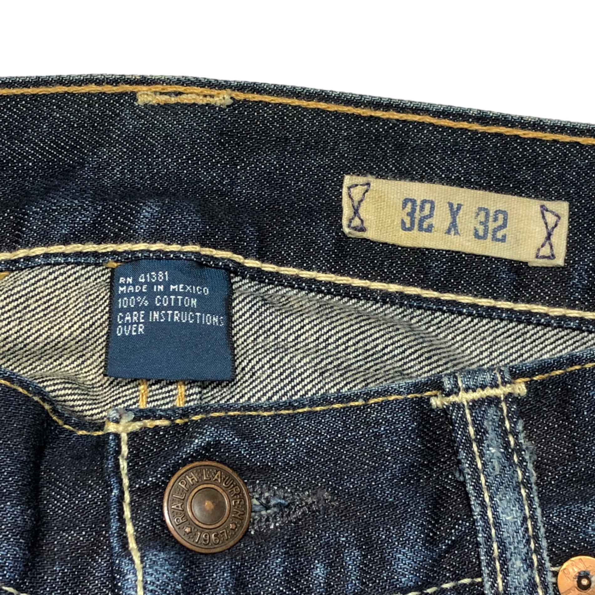 POLO RALPH LAUREN(ポロラルフローレン) Vintage processed straight denim pants ヴィンテージ加工 デニム パンツ PP-RL-HW-0262 32×32 デニムパンツ