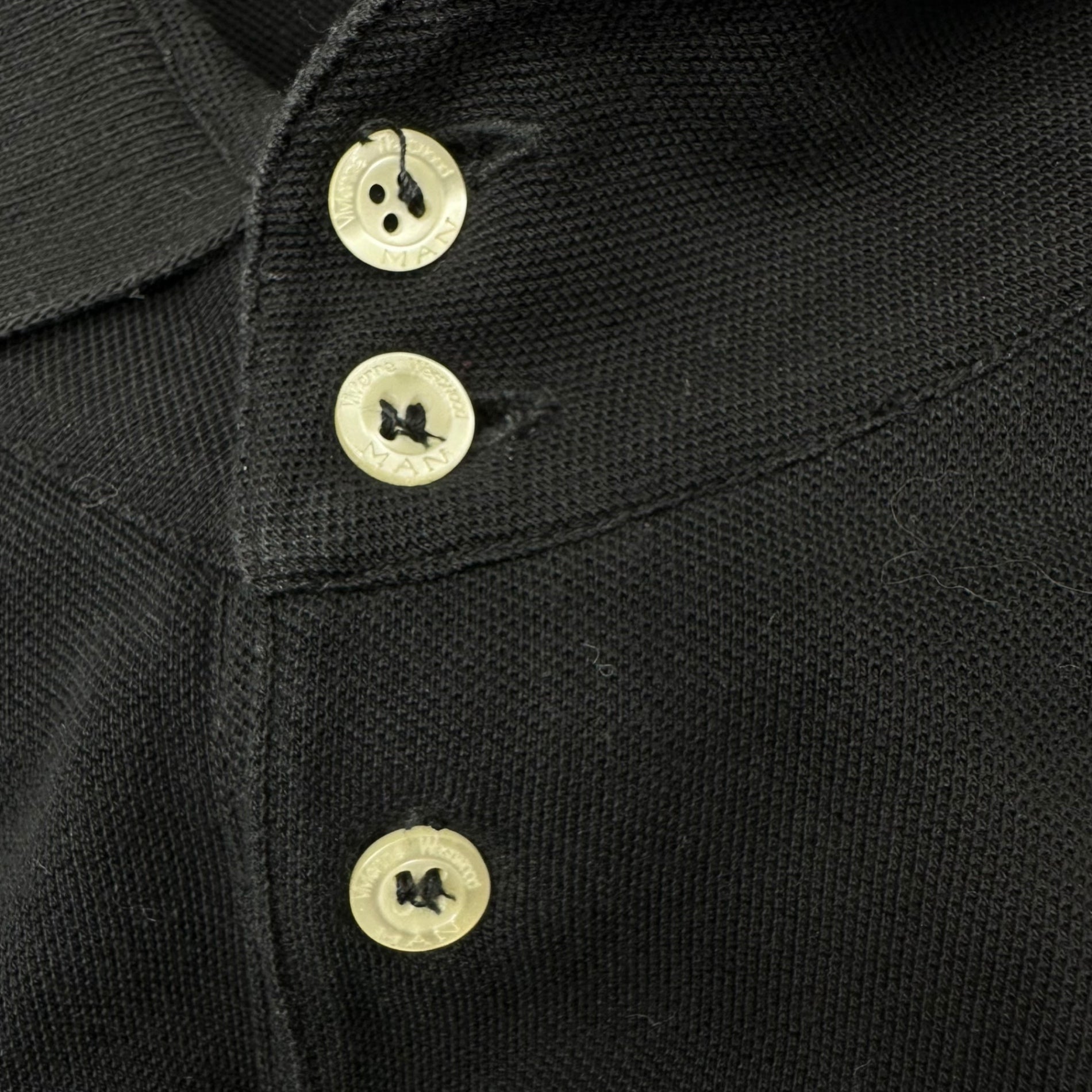 Vivienne Westwood MAN(ヴィヴィアンウエストウッドマン) 15SS Orb logo embroidered L/S polo shirt オーブロゴ 刺繍 長袖 ポロ シャツ S25GC0277 M ブラック