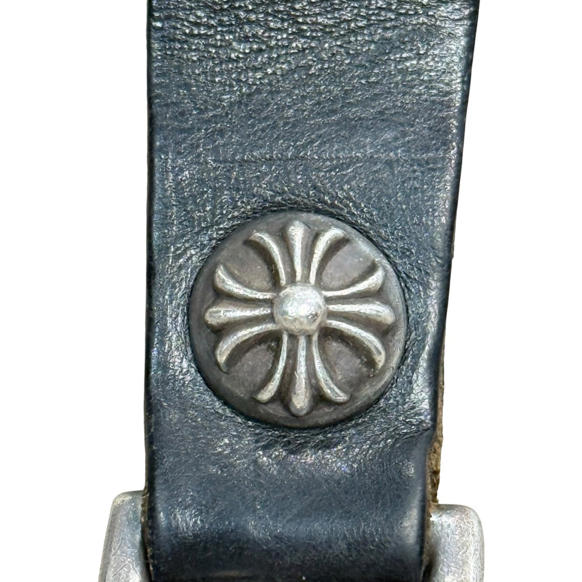 CHROME HEARTS(クロムハーツ) BELT LOOP D RING Dリング クロスボールベルトループ ブラック×シルバー