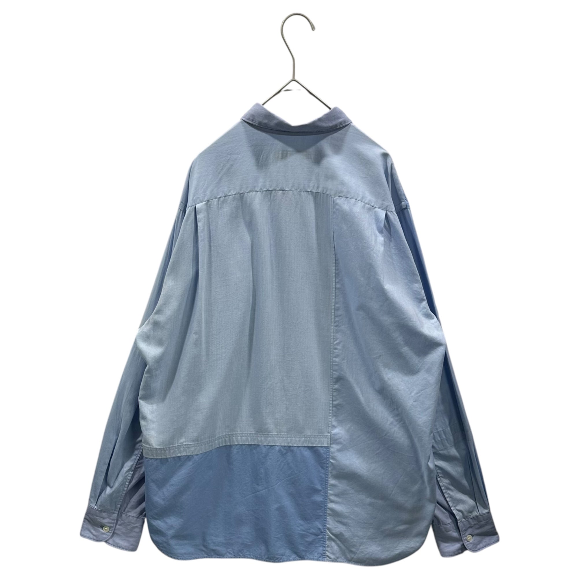 COMME des GARCONS HOMME(コムデギャルソンオム) 20AW Panel-Switch Cotton L/S Shirt パネル 切替 コットン 長袖 シャツ HF-B007 M ライトブルー AD2020