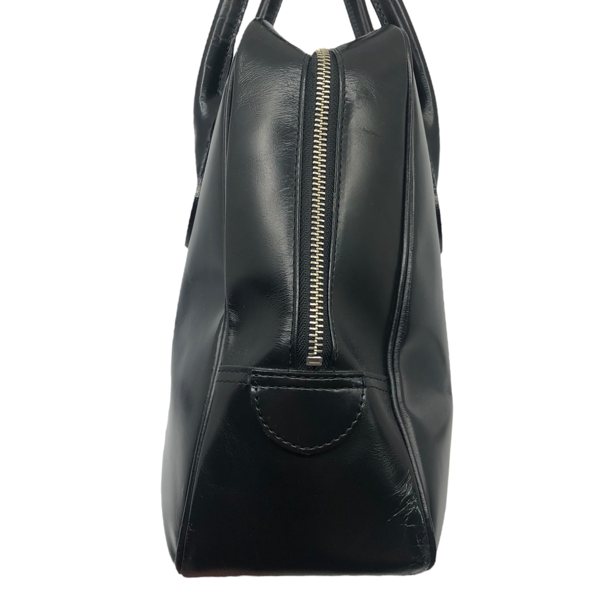 COMME des GARCONS(コムデギャルソン) Aoyama limited leather trapezoid bag 青山限定 レザー台形バッグ 牛革 ブラック