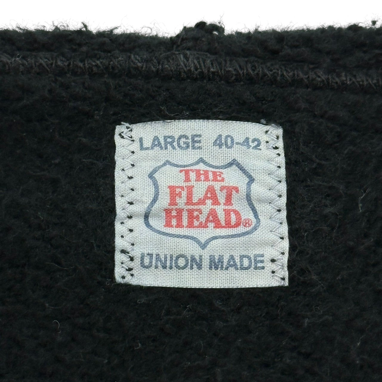 THE FLAT HEAD(ザフラットヘッド) Back-filled Logo Print Zip Hoodie 裏起毛 ロゴ プリント ジップ パーカー L ブラック