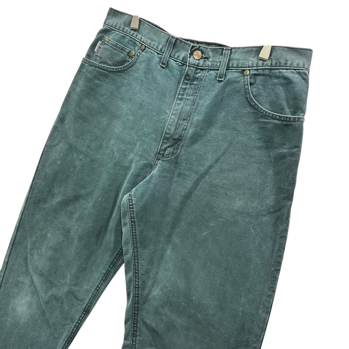 carhartt(カーハート) 1970's Duck Tapered Work Pants ダック地 テーパード ワーク パンツ 表記消(約W35) グリーン 70年代 42 TALON