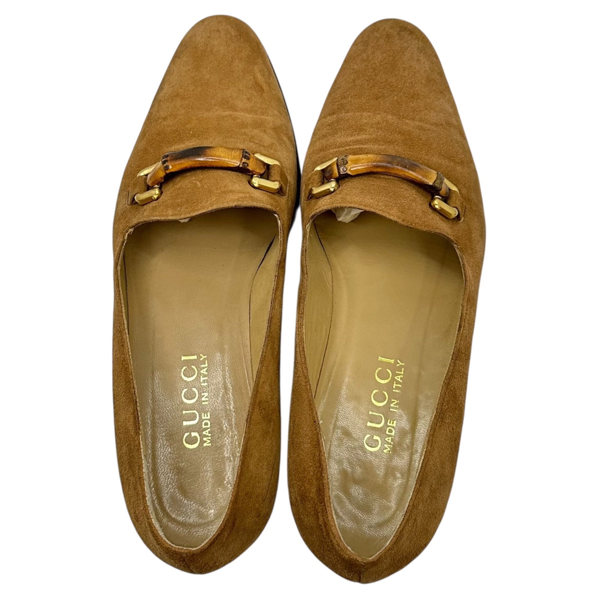 GUCCI(グッチ) Bamboo Horsebit Suede Loafer バンブー ホースビット スウェード ローファー 1387 36 1/2C(23cm程度) ブラウン レザー シューズ