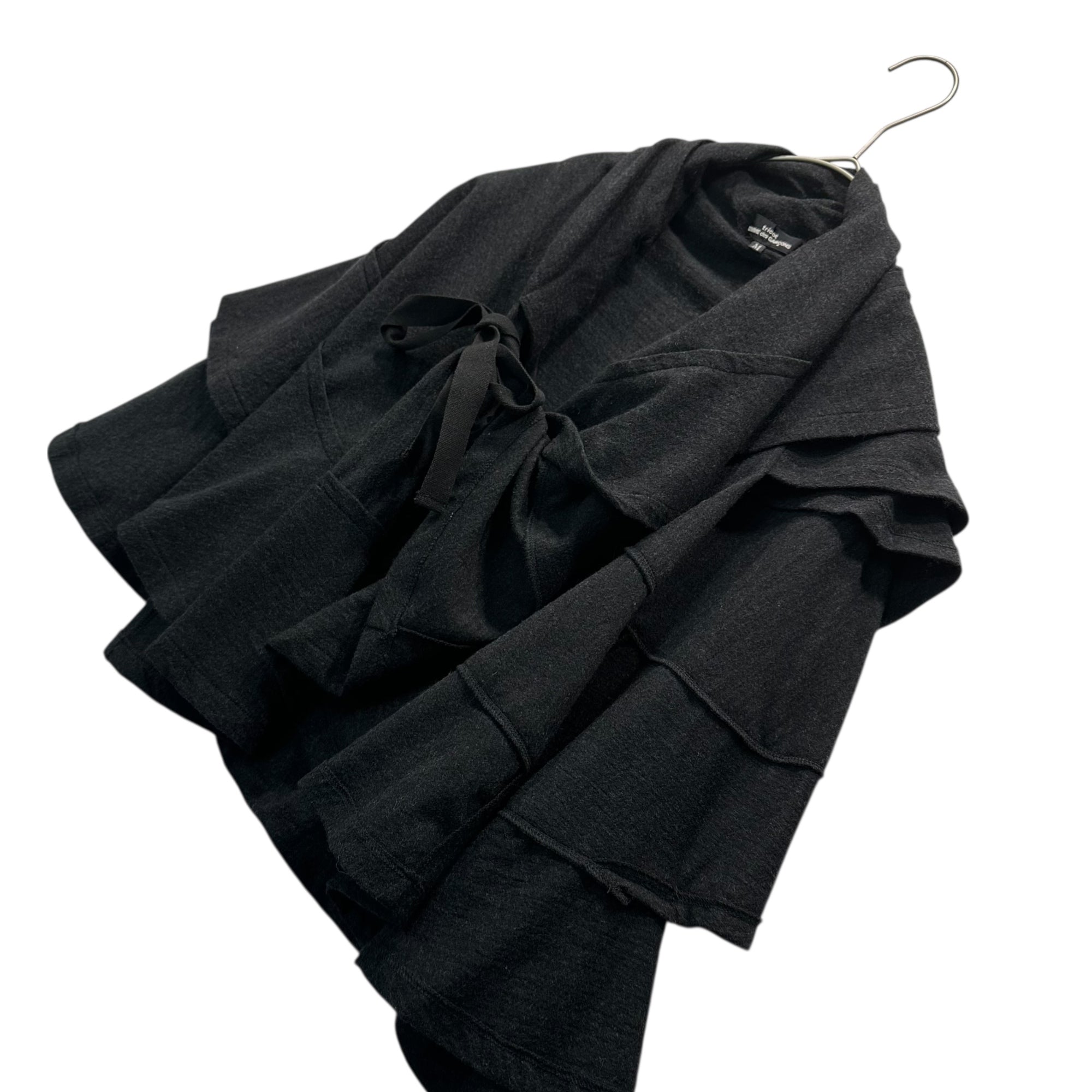 tricot COMME des GARCONS(トリココムデギャルソン) 10AW Wool Cashmere Big Collar Bolero Cardigan ウール カシミヤ ビッグカラー ボレロ カーディガン TF-T002 M ブラック(少々灰色がかっています) AD2010