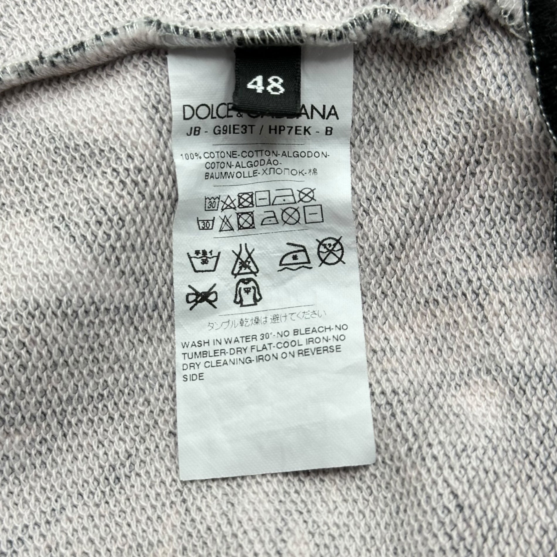 DOLCE&GABBANA(ドルチェ&ガッバーナドルガバ) Zebra Palm Tree Print Sweatshirt ゼブラ ヤシの木 プリント スウェット G9IE3T HP7EK 48(M程度) ブラック×ライトピンク