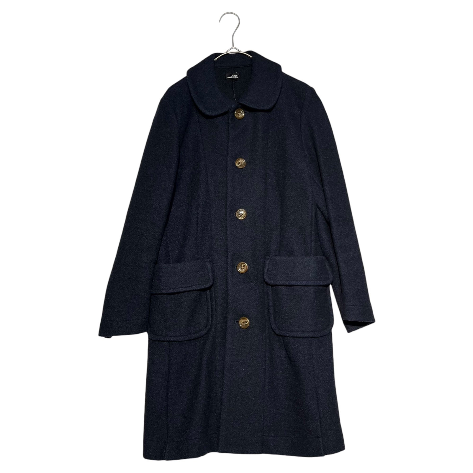 tricot COMME des GARCONS(トリココムデギャルソン) 09AW Round collar melton wool coat 丸襟 メルトン ウール コート TD-T017 表記無し(M程度) ネイビー AD2009