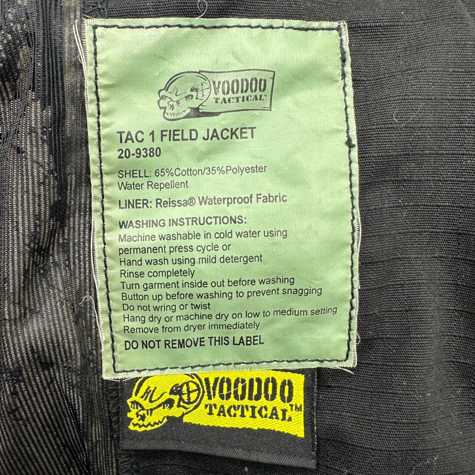 VOODOO TACTICAL(ブードゥータクティカル) VOODOO TACTICAL TAC-1 FIELD JACKET タクティカル フィールド ジャケット テック 20-9380 L程度 ブラック