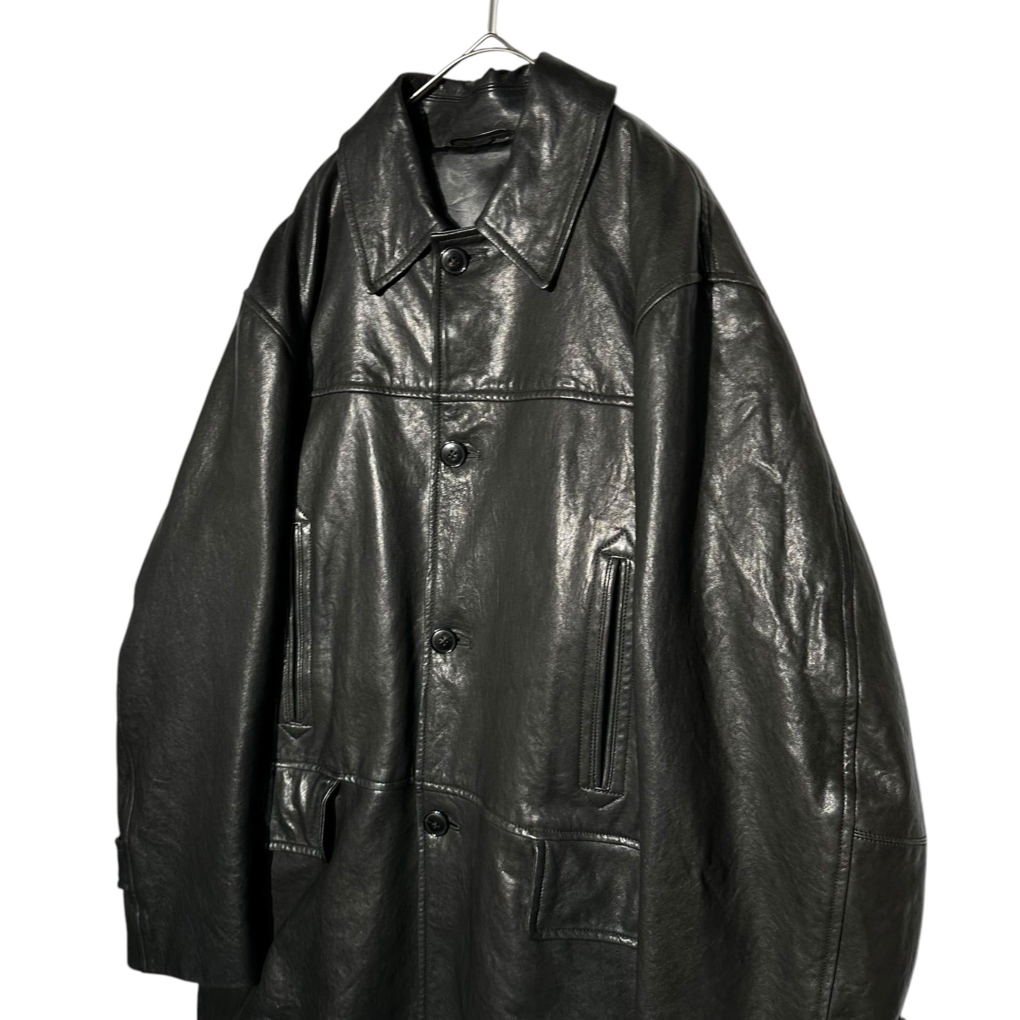 COMOLI(コモリ) 22AW LAMB LEATHER COAT ラム レザー コート W03-04009 3 ブラック