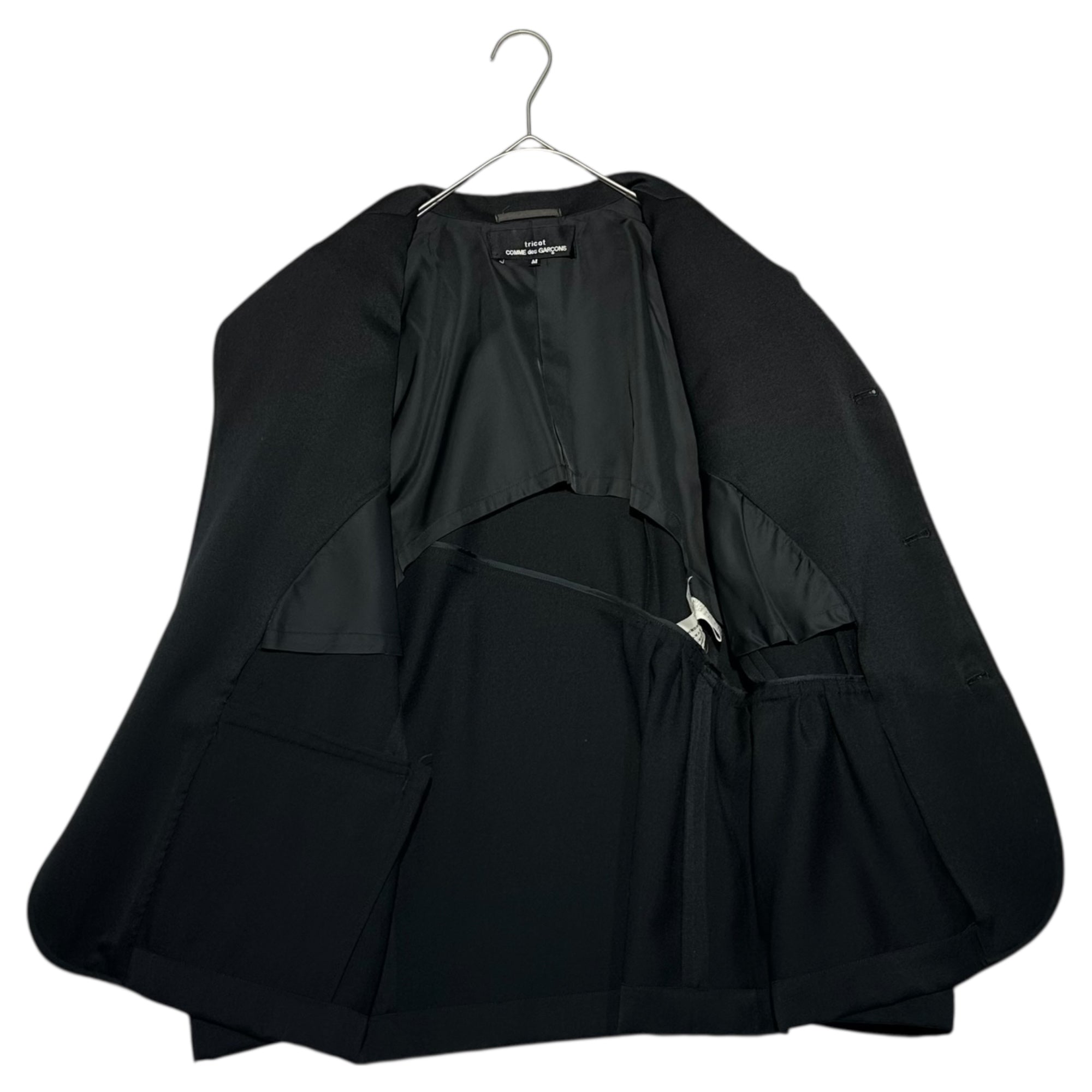 tricot COMME des GARCONS(トリココムデギャルソン) 92AW Wool 3B Tailored Jacket with Anomalous Pocket Design ウール 3B 変則ポケット デザイン テーラード ジャケット TJ-05024M M ブラック AD1992 90's 90年代 アーカイブ