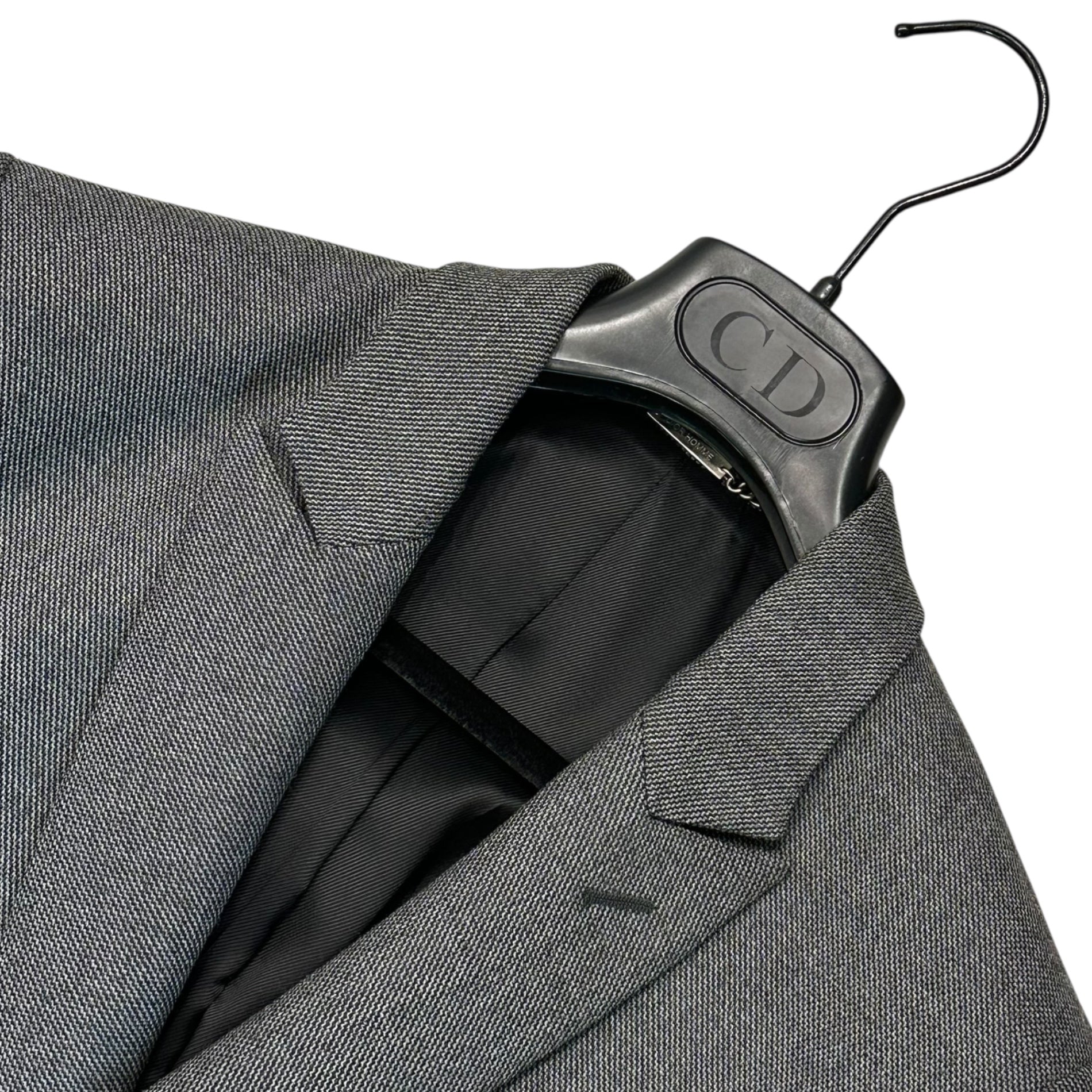 Dior HOMME(ディオールオム) 04AW by Hedi Slimane victim期 Rider's Belted Tailored Jacket ライダース ベルテッド テーラード ジャケット 4HH1020422 44 グレー×ブラック アーカイブ エディ期 コレクションランウェイ着用品 稀少品