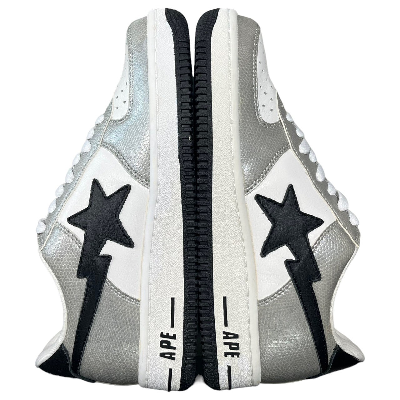 A BATHING APE(アベイシングエイプ) 00's BAPE STA!! ベイプ スタ 0607FS-001 24cm シルバー×ホワイト ローカット スニーカー Y2K