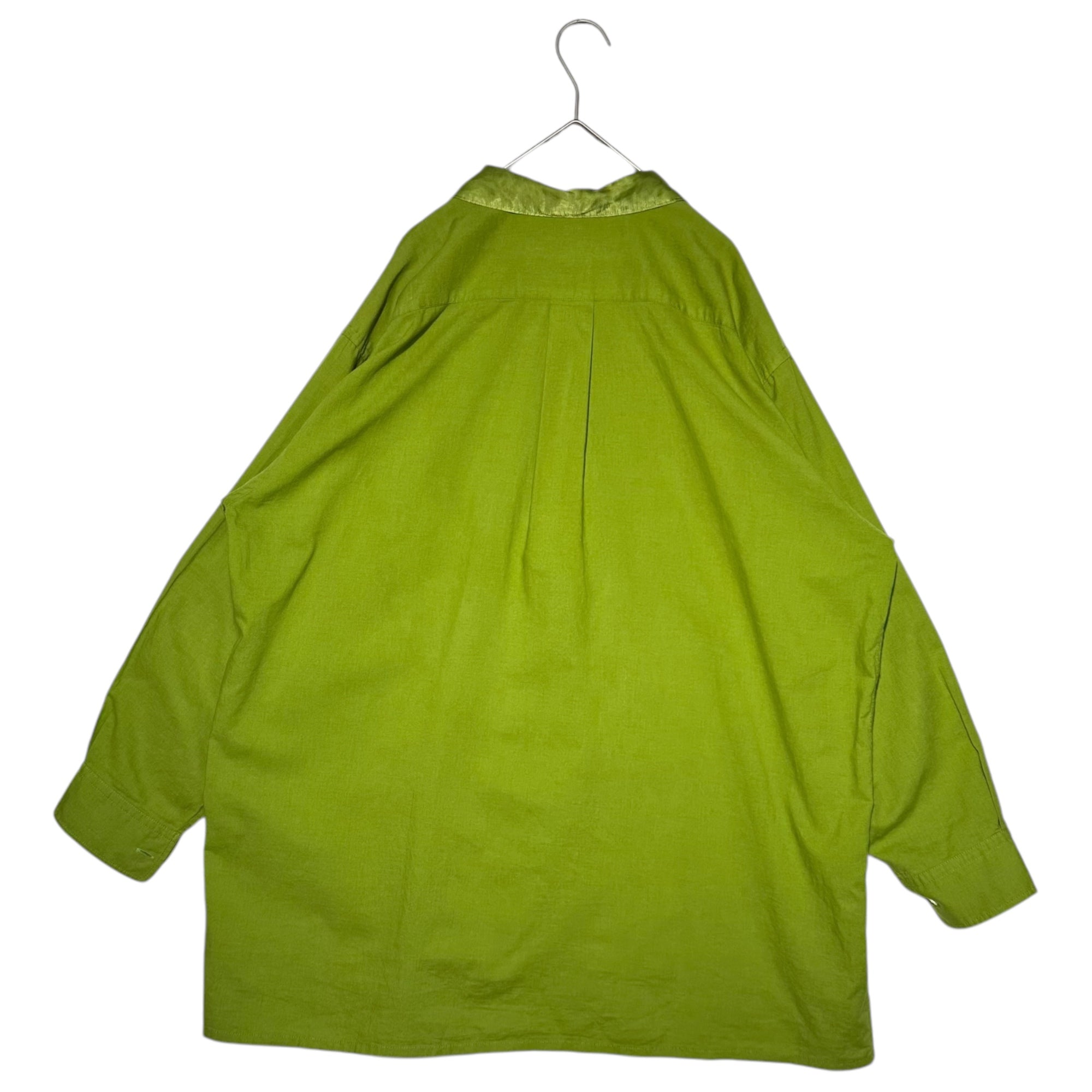 COMME des GARCONS(コムデギャルソン) 80's Vintage Collar Satin Switch Oversize Shirt ヴィンテージ 襟サテン 切替 オーバー サイズ シャツ GB050170 表記無(メンズL程度) グリーン 80年代 ヴィンテージ デカ襟