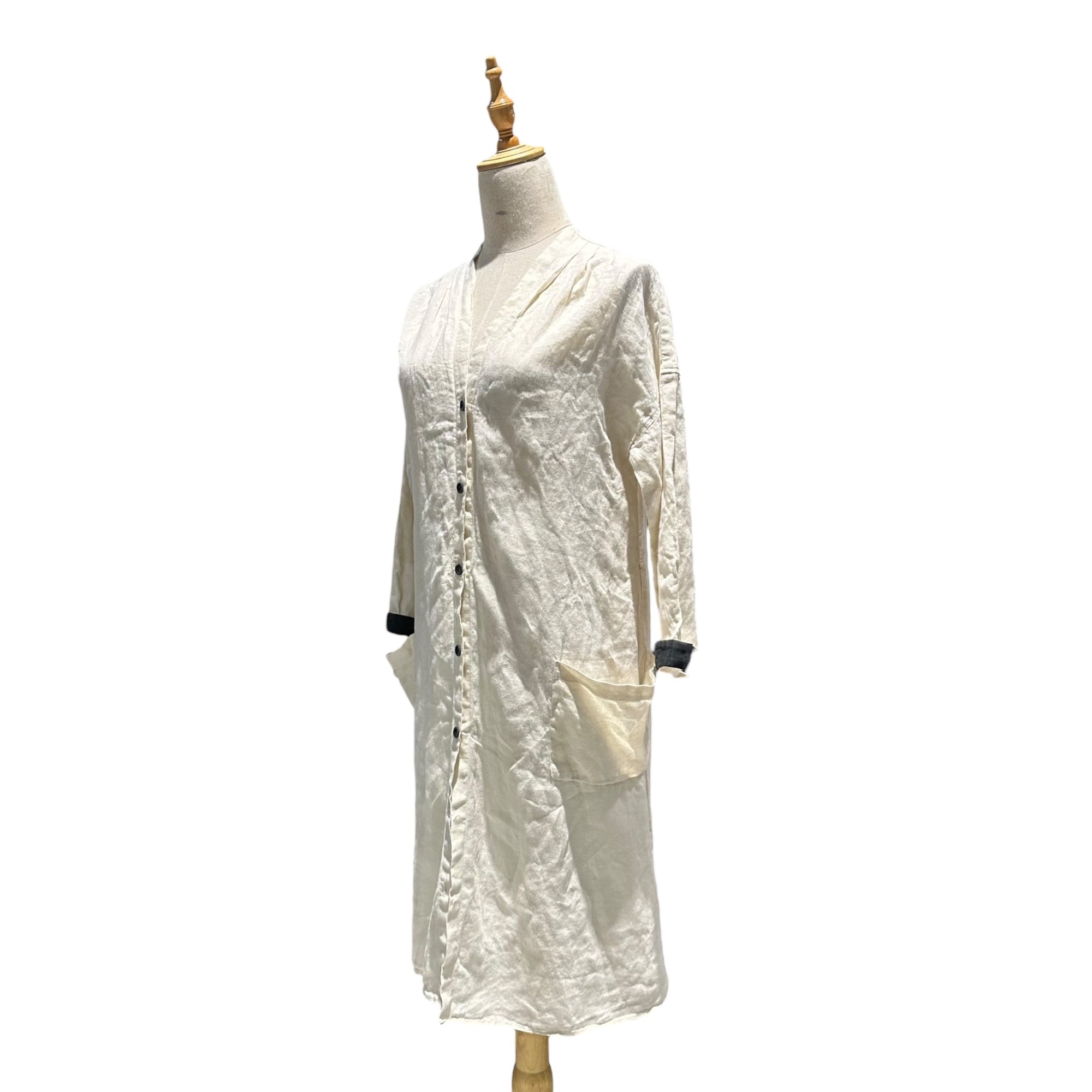 MAGALI(マガリ) 100% Linen Front-Button Dress 100% リネン フロントボタン ワンピース FREE アイボリー