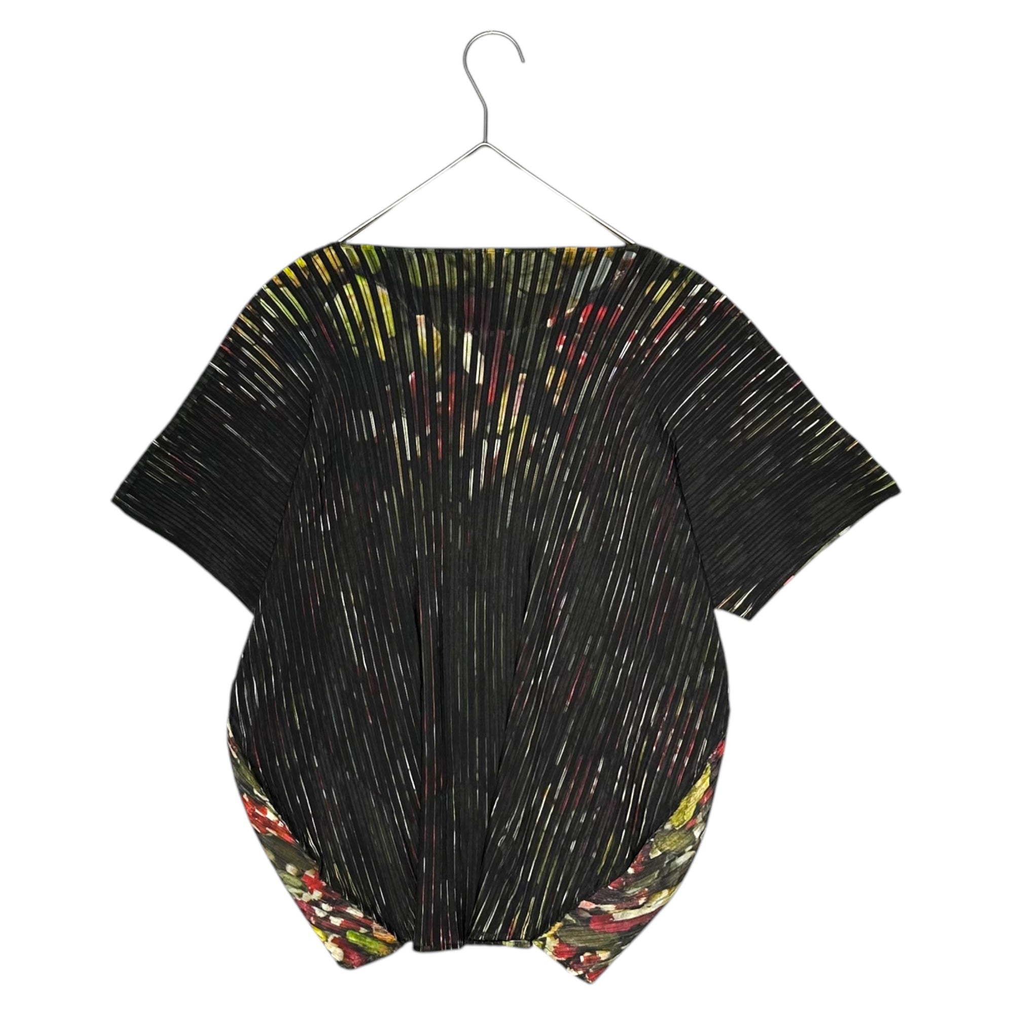 ISSEY MIYAKE(イッセイミヤケ) 07SS Pleated Print Sleeveless Cut and Sewn プリーツ プリント ノースリーブ カットソー IM71FJ159 2 ブラック フルーツ柄 総柄