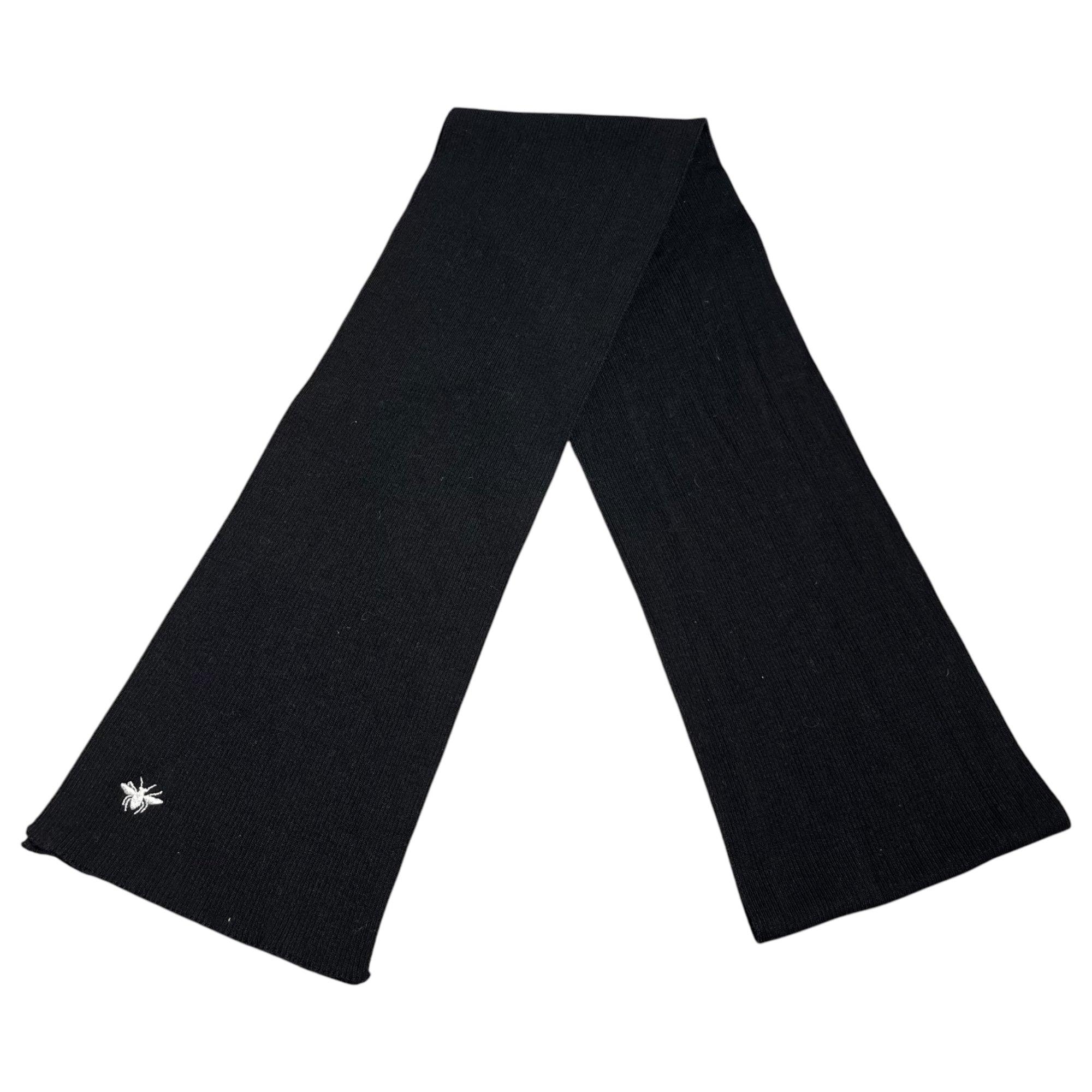Dior HOMME(ディオールオム) Super Long Bee Logo Embroidery Scarf スーパー ロング ビー 刺繍 マフラー ブラック