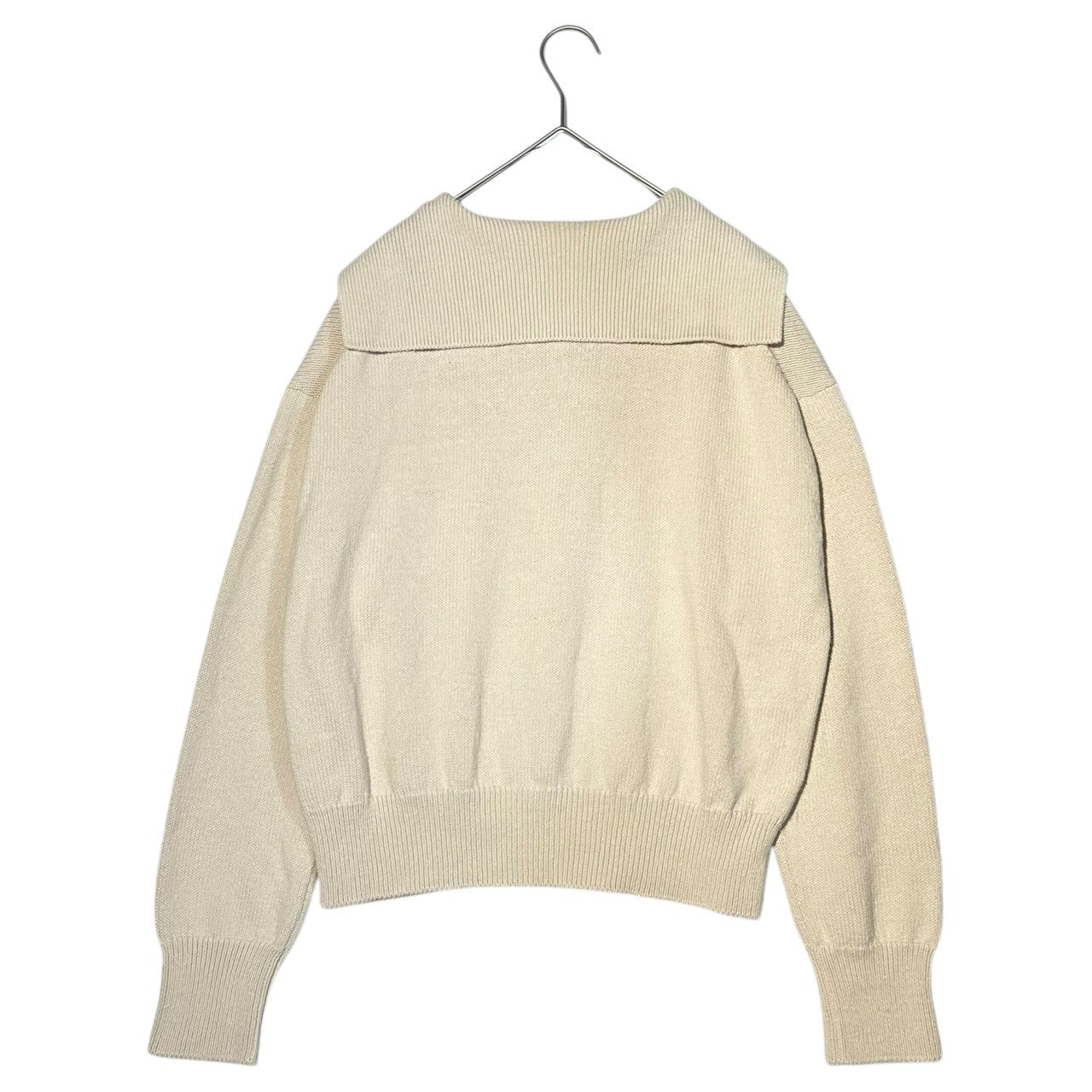 MARGARET HOWELL(マーガレットハウエル) 24SS Linen Cotton Sailor Collar Long Sleeve Knit リネン コットン セーラーカラー 長袖 ニット 578-4163003 2(M程度) アイボリー