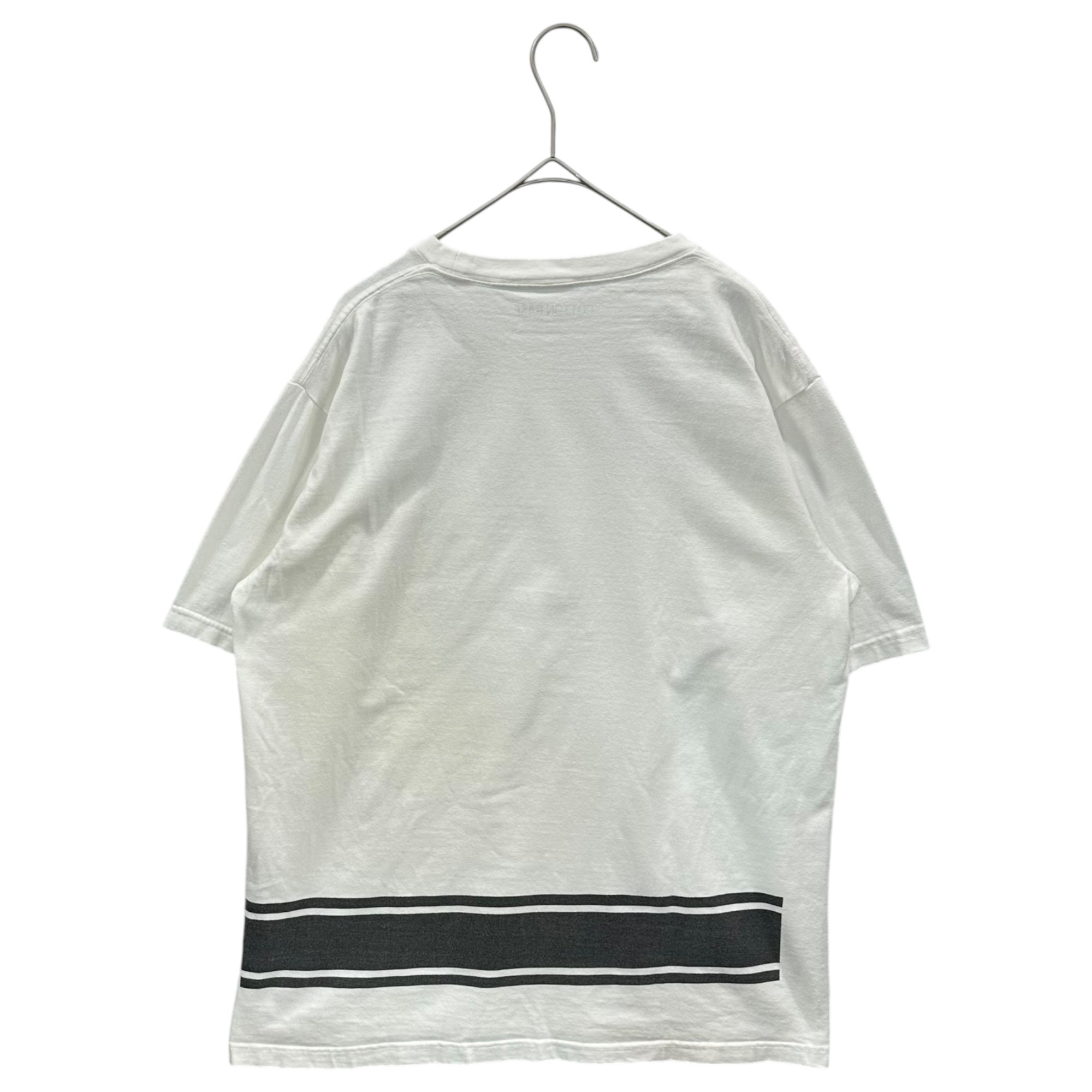 GOODENOUGH(グッドイナフ) 2007's cotton base Line print s/s T-shirt ライン プリント 半袖 Tシャツ L ホワイト×ブラック