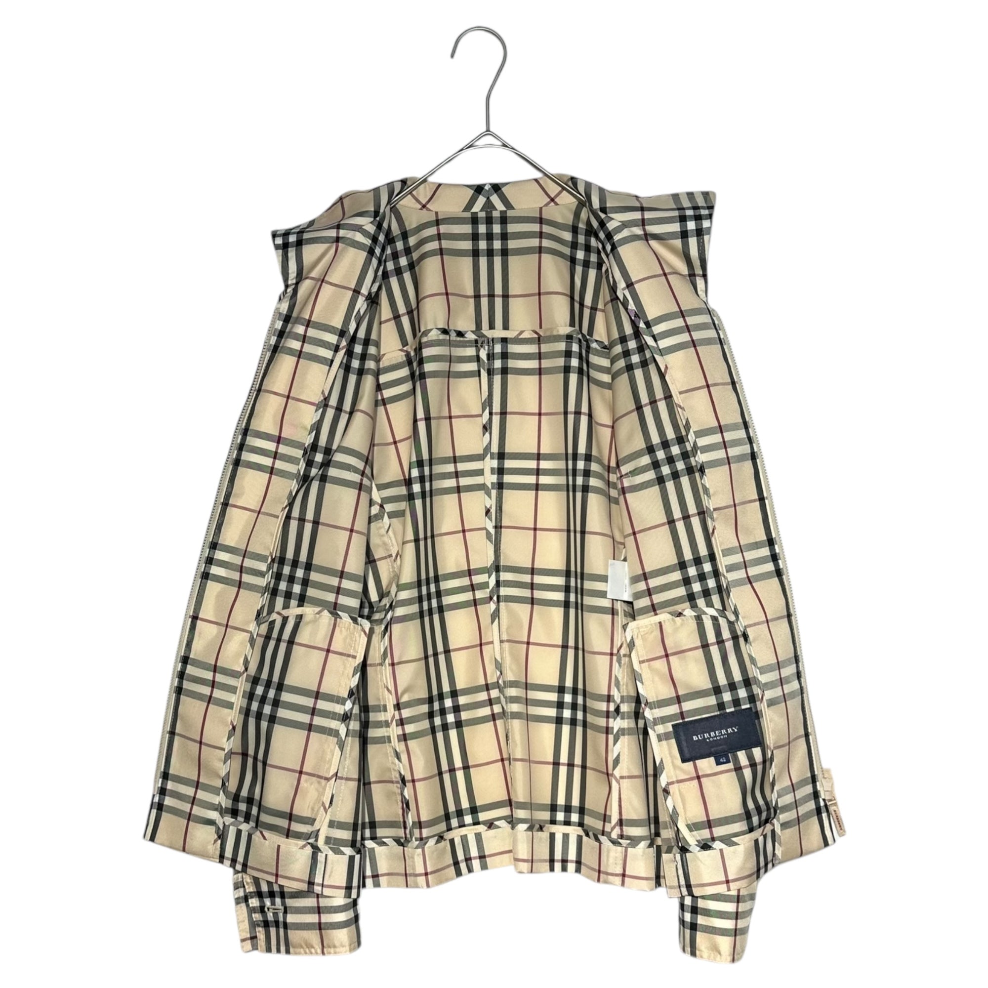 BURBERRY LONDON(バーバリーロンドン) Nova Check Nylon Zip Up Jacket ノヴァチェック ナイロン ジップアップ ジャケット FCA17-027 42(XL程度) ベージュ メンズ着用可