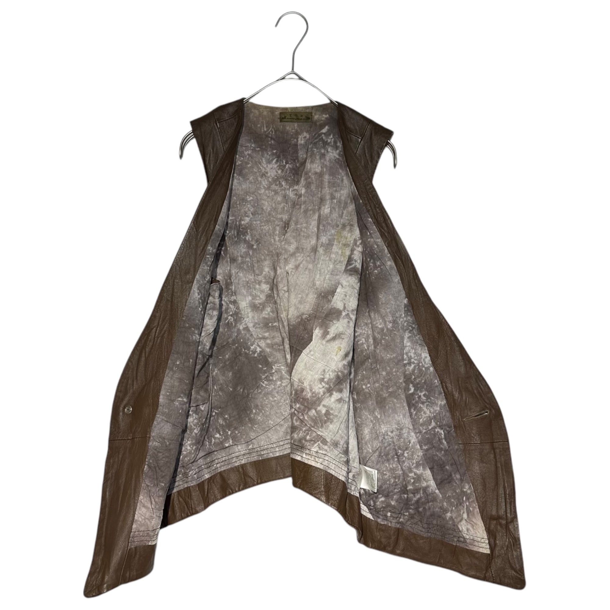 goa(ゴア) Leather concho button vest レザー コンチョ ボタン ベスト 2(M程度) ブラウン Y2K 平成