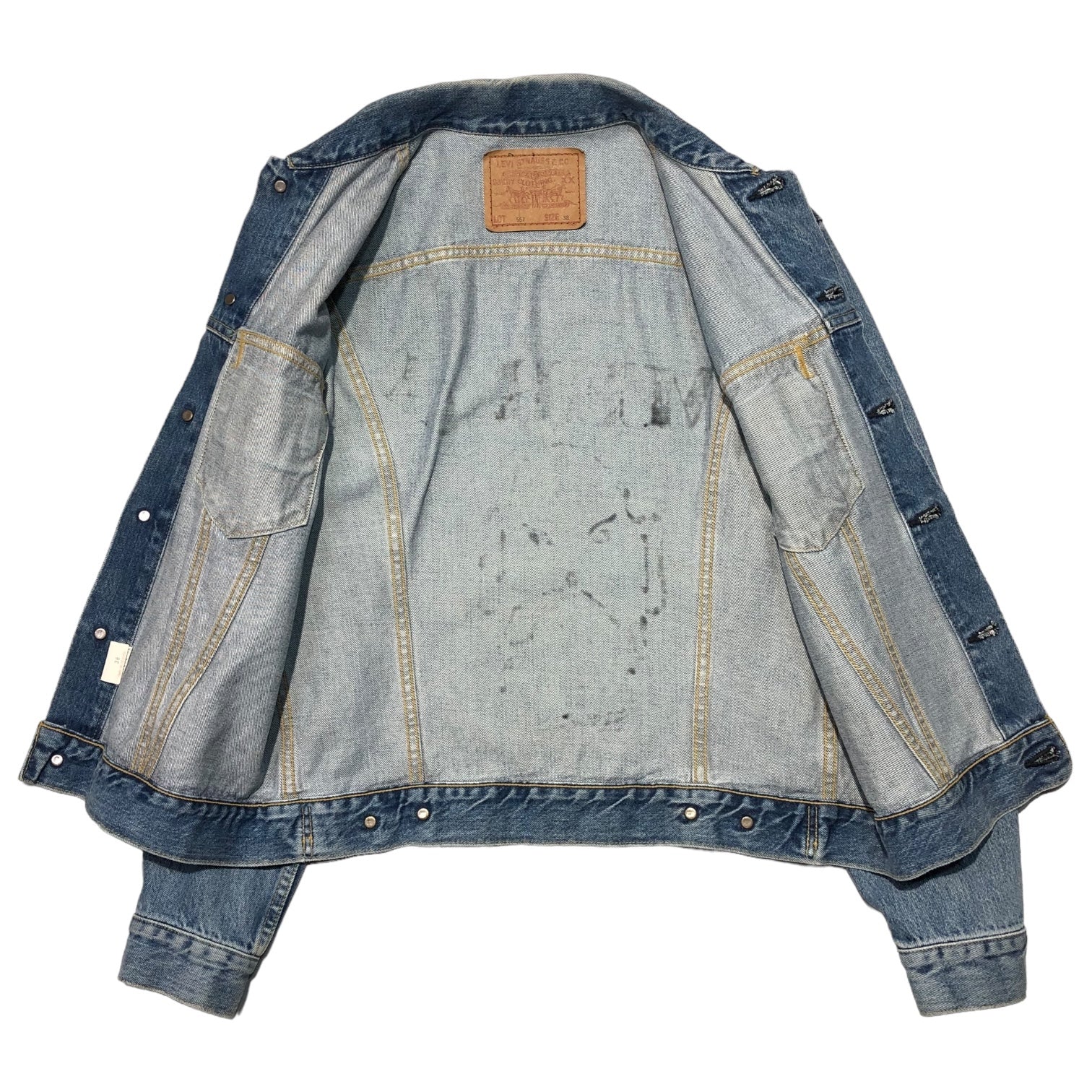 Levi's(リーバイス) 90's 3rd バッグペイント デニムジャケット 71557-02 38(Mサイズ程度) インディゴ/スカイブルー Big E