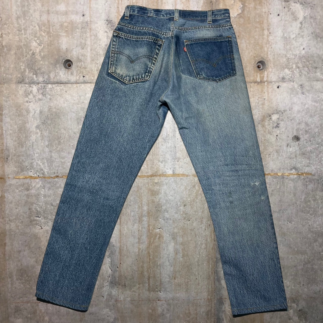 Levi's(リーバイス) 70~80's再構築デニムパンツ/リメイクデニムパンツ/パッチワーク W28程度 ブルー 裏ボタン524 紙タグ