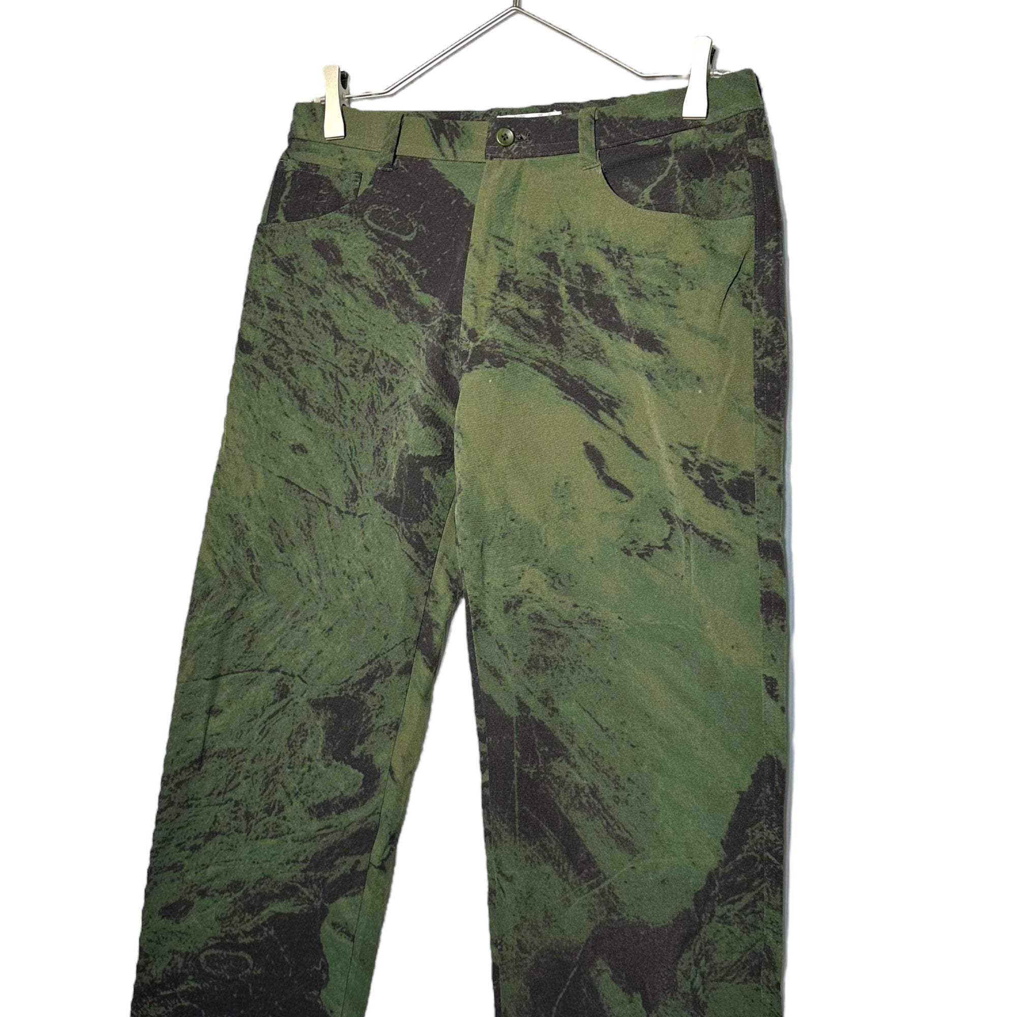 ISSEY MIYAKE(イッセイミヤケ) 99AW Camouflage cotton poly stretch straight pants カモフラ コットン ポリ ストレッチ ストレート パンツ IM93-FF041 L グリーン