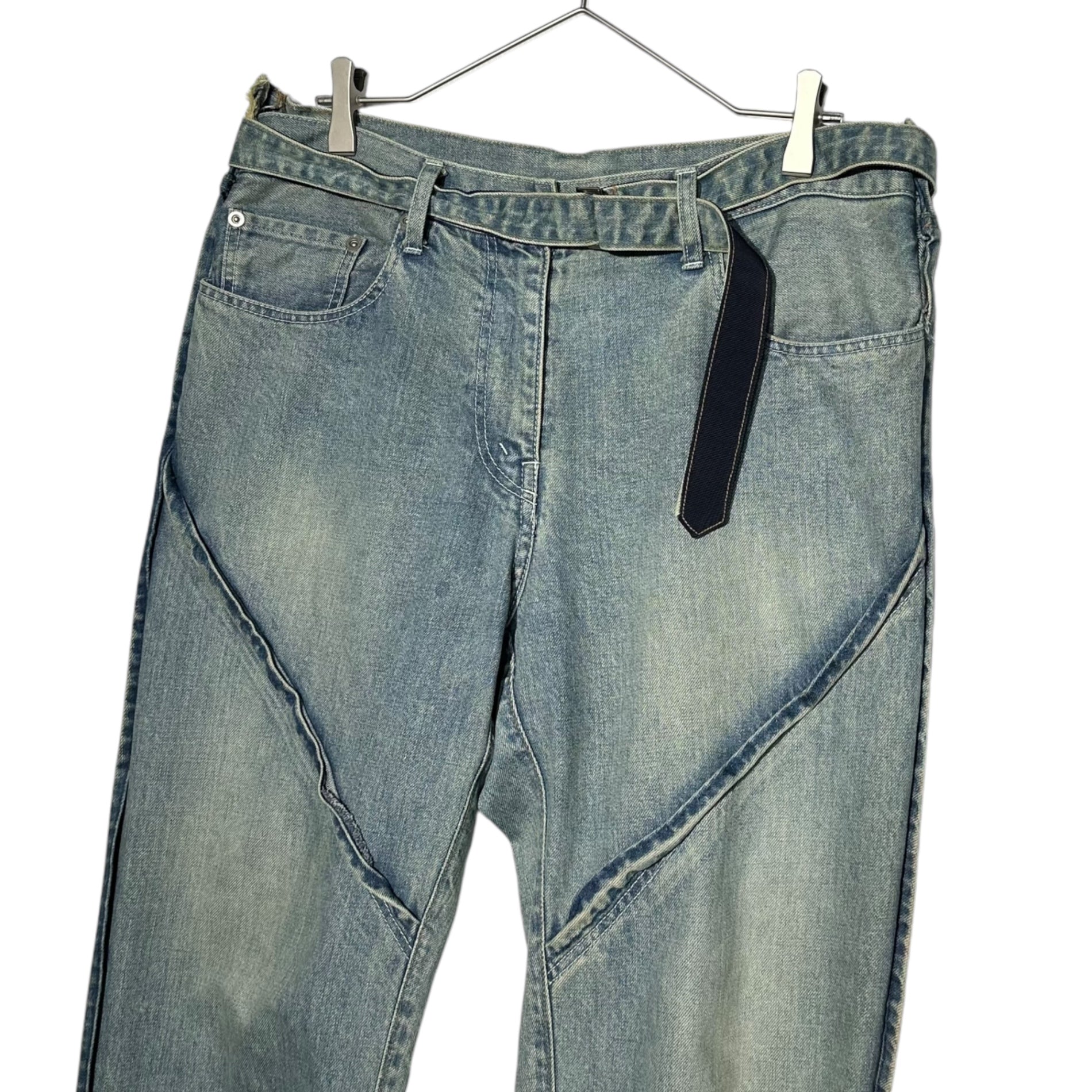 sacai(サカイ) 18AW Cut Off Docking Denim カットカフ 再構築 ドッキング デニム パンツ 18-03950 2(M程度) ライトインディゴ