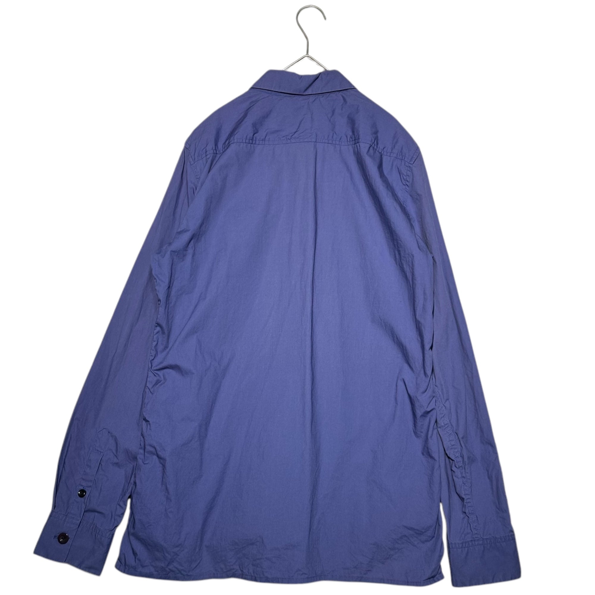MARITHE FRANCOIS GIRBAUD(マリテフランソワジルボー) 00's Hem Patchwork Long Sleeve Cotton Shirt 00年代 裾 パッチワーク 長袖 コットン シャツ M5-5820 M ブルー