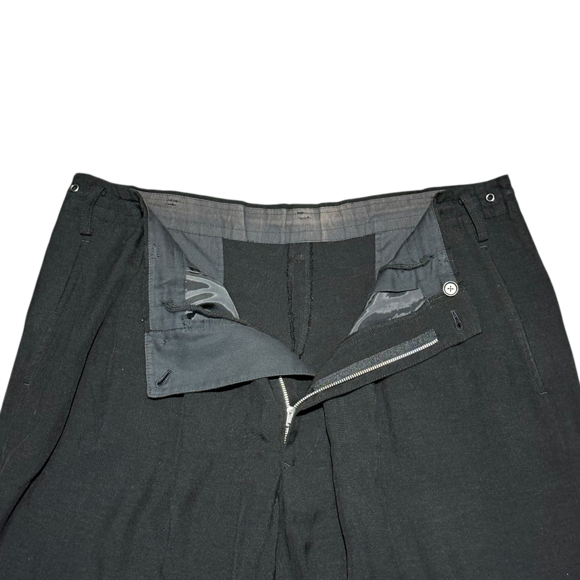 YOHJI YAMAMOTO POUR HOMME(ヨウジヤマモトプールオム) 10SS 2-Tuck Wide Pants キュプラ レーヨン リネン 2タック ワイド パンツ HJ-P09-209 3 ブラック