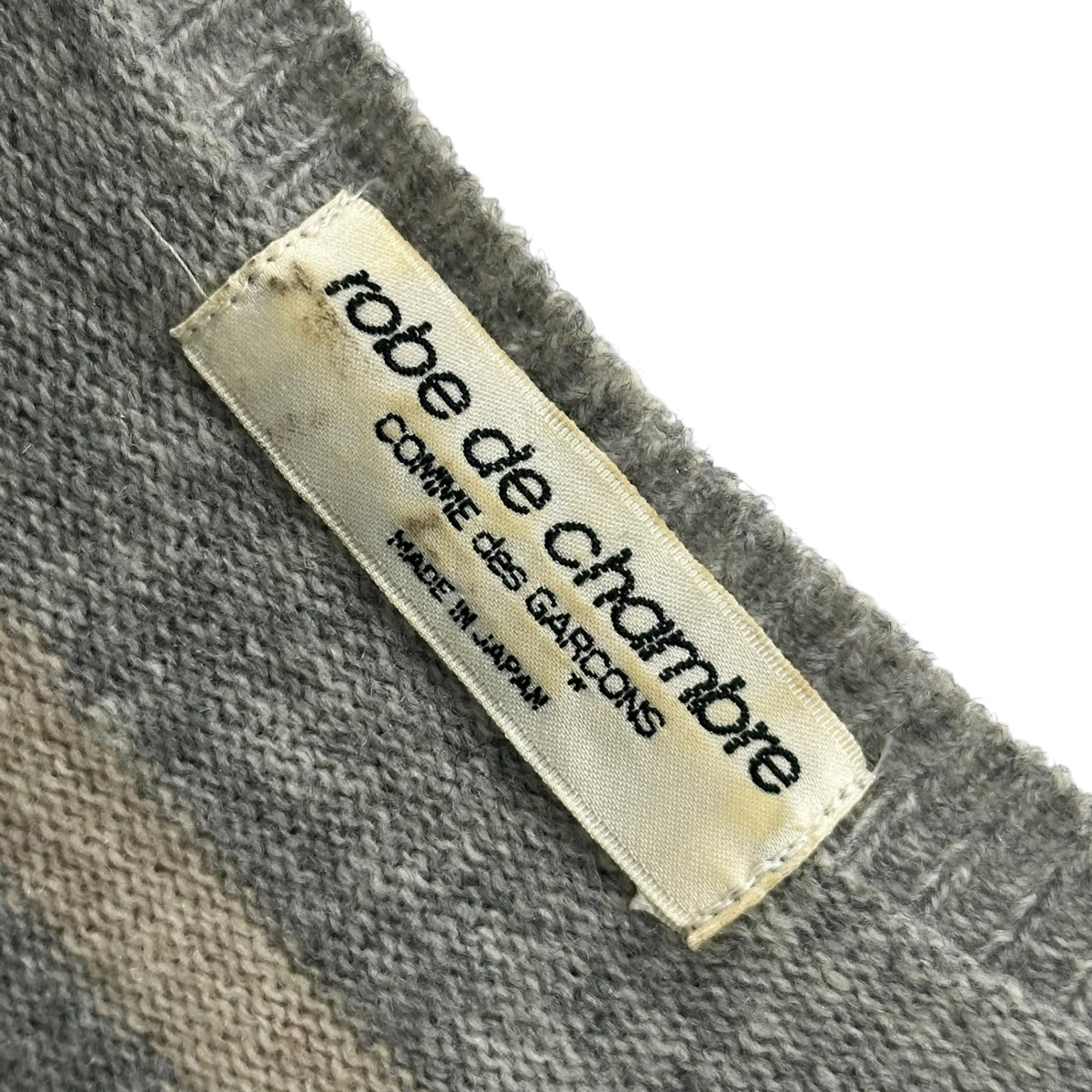 robe de chambre COMME des GARCONS(ローブドシャンブルコムデギャルソン) 1997AW Wool Cardigan with Collar Line 襟ライン ウール カーディガン RN-040020 FREE グレー AD1997