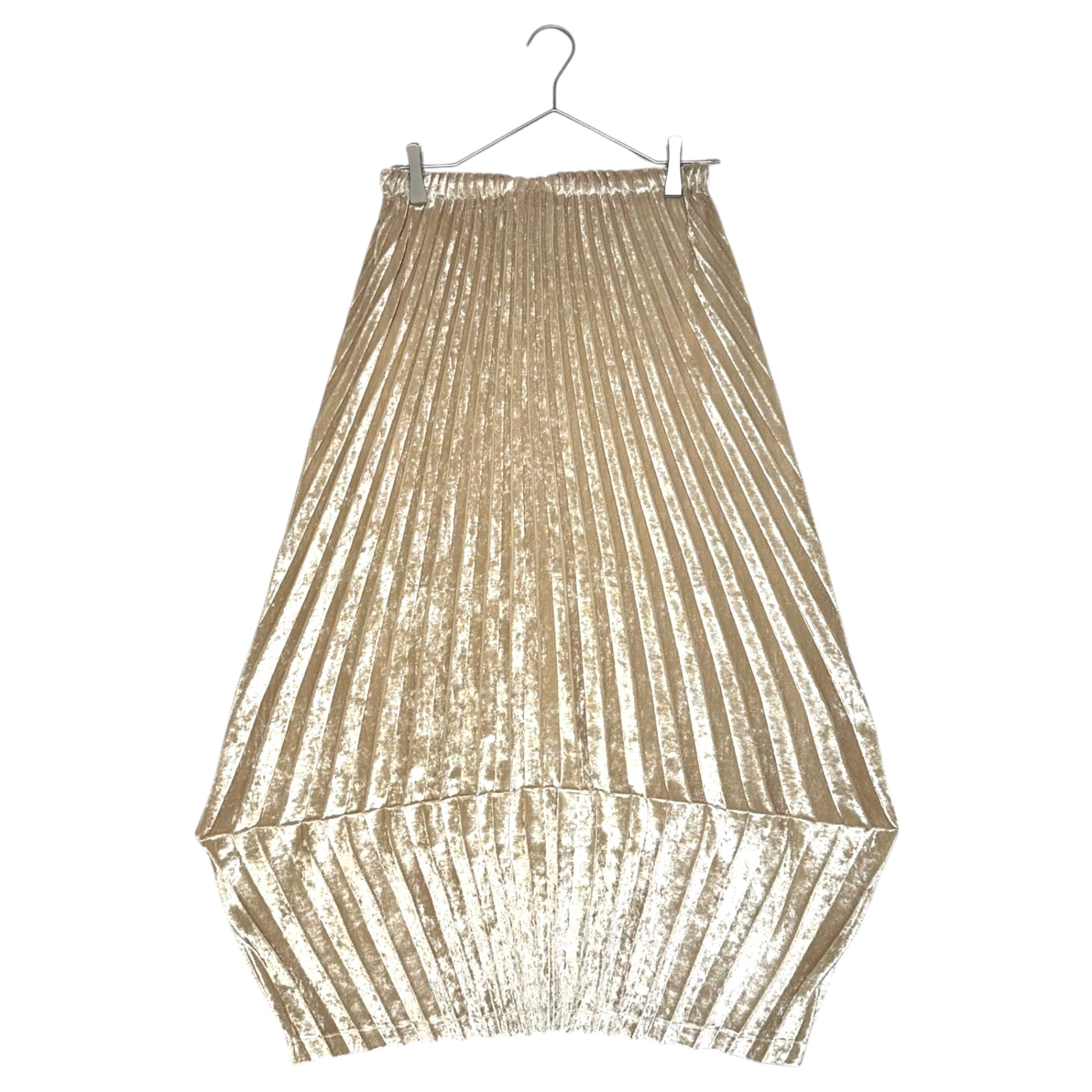 ISSEY MIYAKE WHITE LABEL(イッセイミヤケホワイトレーベル) ベロアプリーツセットアップ IM32FJ905 IM32FG905 SIZE 2 ゴールド