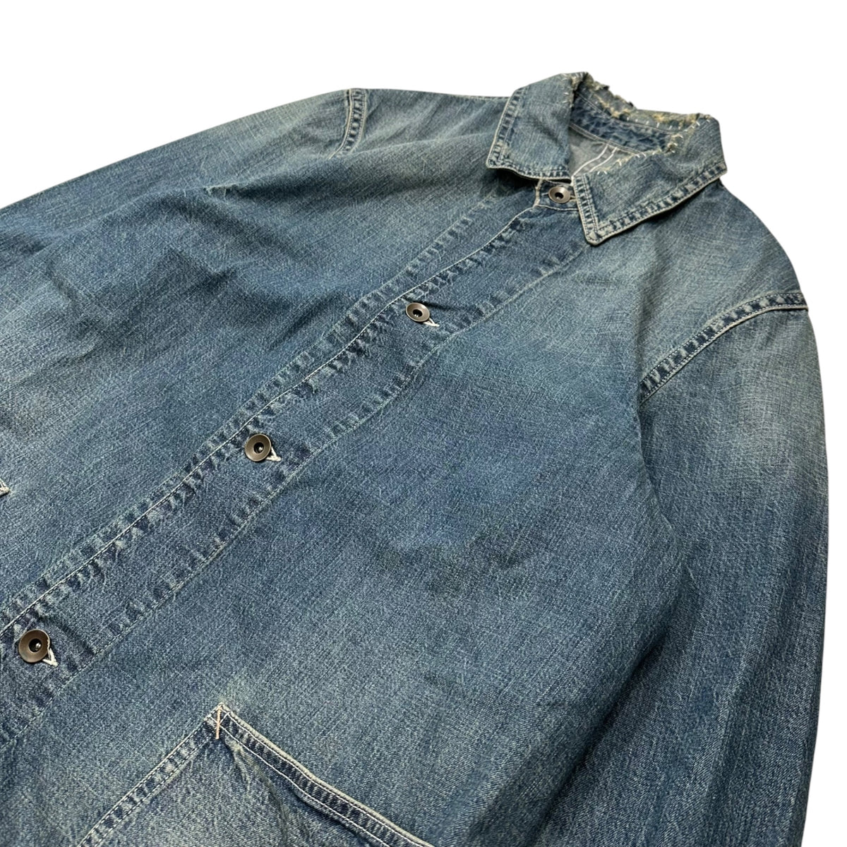 MAISON MARGIELA(メゾンマルジェラ) 2026AW SPORTS JACKET スポーツ デニム ジャケット S50AM0658 42 ライトインディゴ デストロイ カバーオール