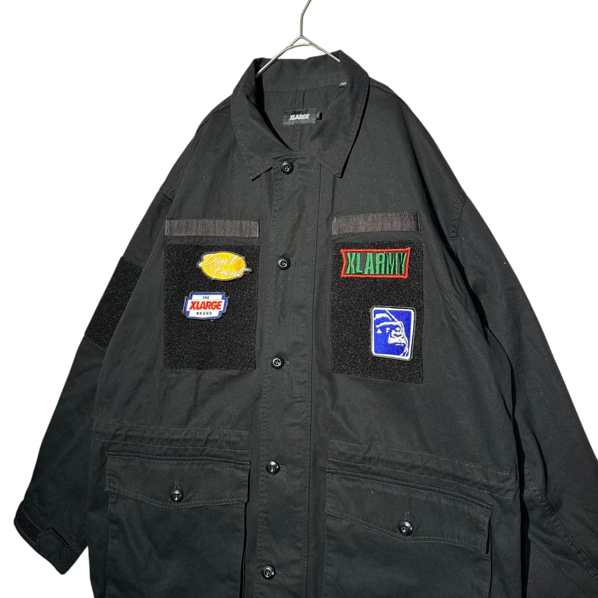 X-LARGE(エクストララージ) 21AW PATCHED MILITARY JACKET ワッペン ミリタリー ジャケット 101213021007 L ブラック M65