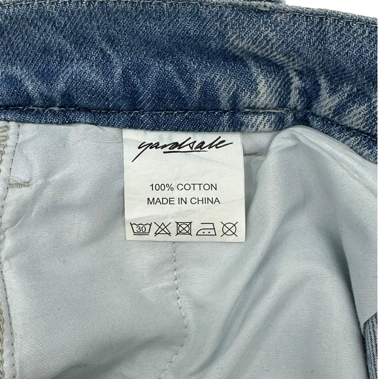 YARDSALE(ヤードセール) YS LOGO Tapered denim pants ロゴ テーパード デニム パンツ S ライトインディゴ