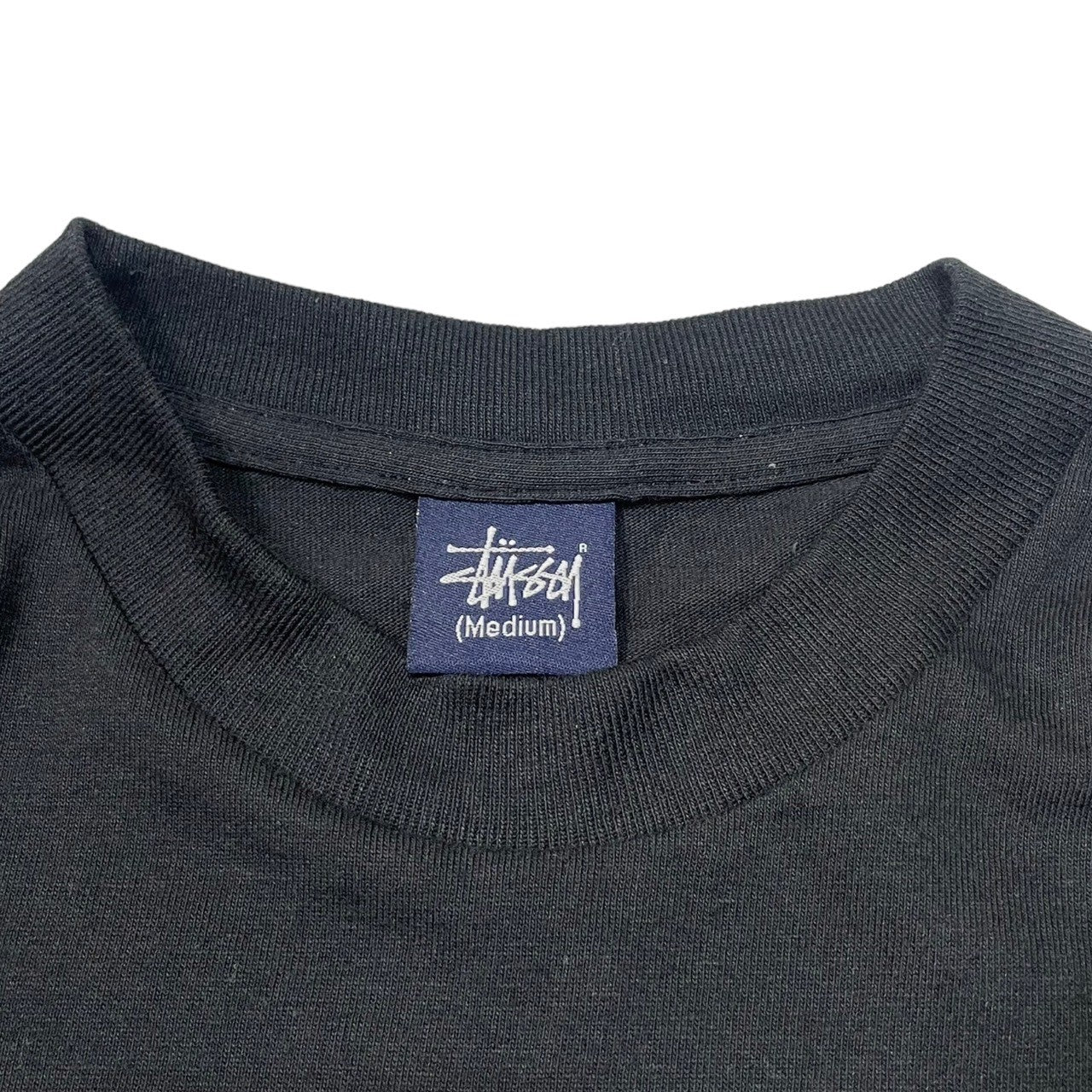 STUSSY(ステューシー) 90's~00's Worldwide ワールドワイド 長袖 カットソー ロンT 紺タグ SIZE M ブラック×ホワイト 90~00年代 OLD STUSSY