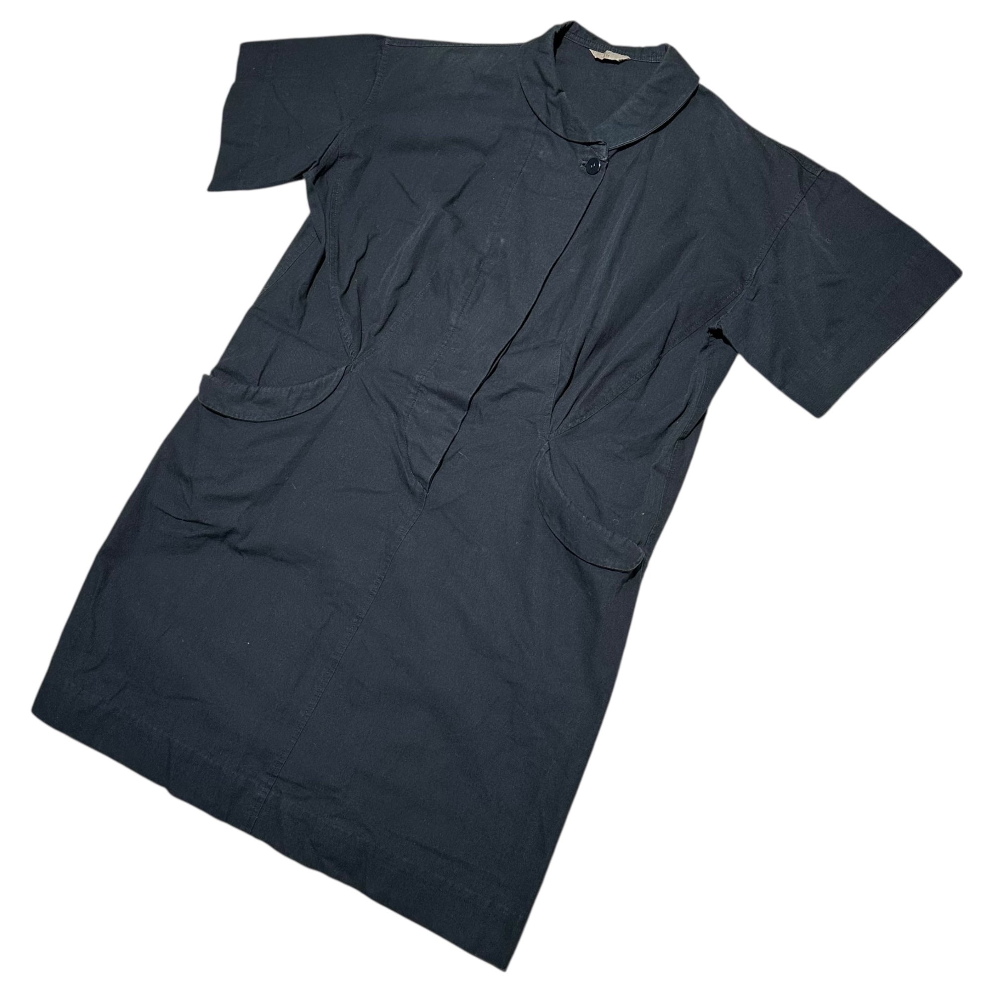Y's(ワイズ) 70's Cotton 2 Pocket Pullover Shirt Dress コットン 2ポケット プルオーバー シャツ ワンピース FREE ブラック 70年代 ヴィンテージ アーカイブ