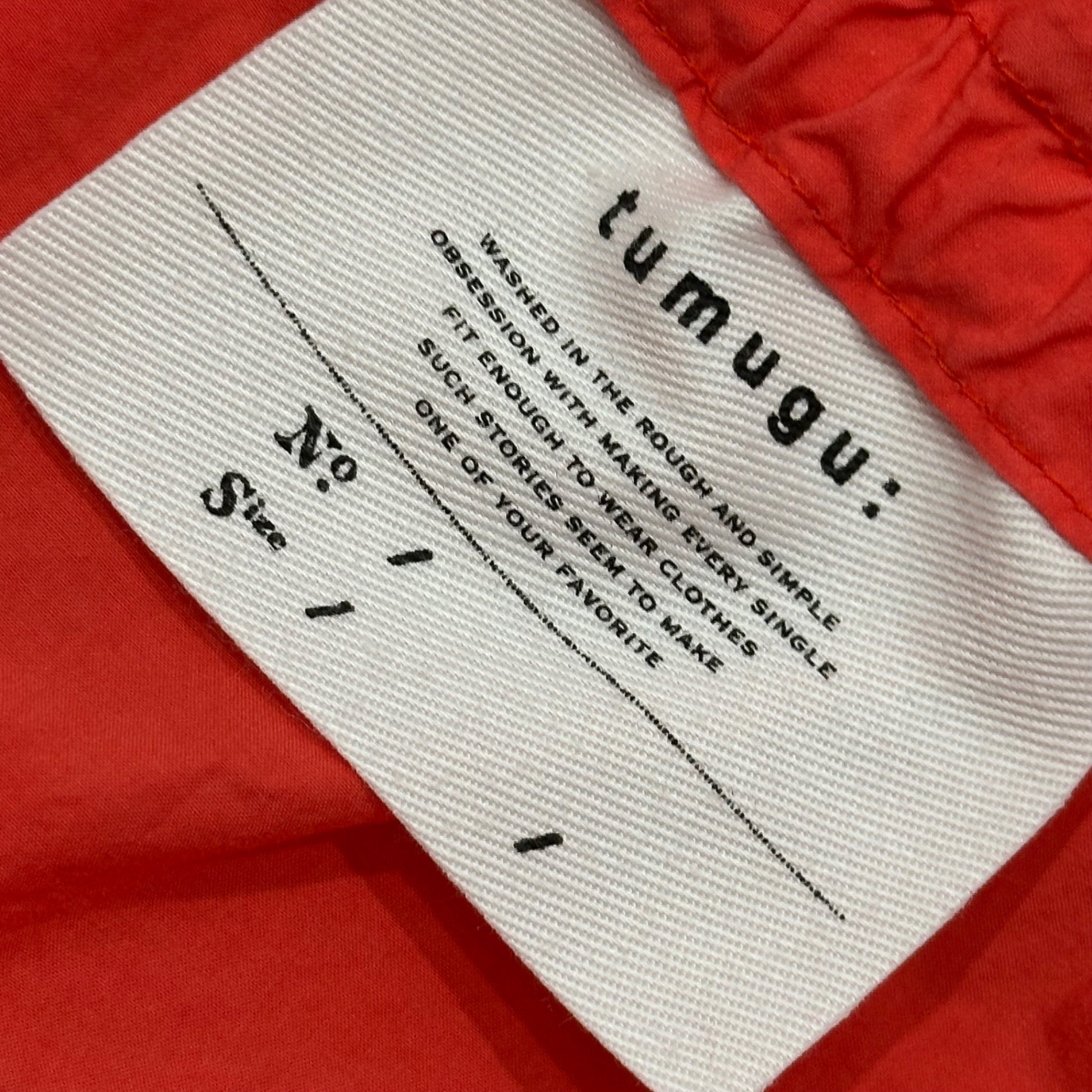 TUMUGU(ツムグ) 2026SS Cotton Typewriter Pants コットン タイプライター パンツ TB26228 フリー チェリーレッド