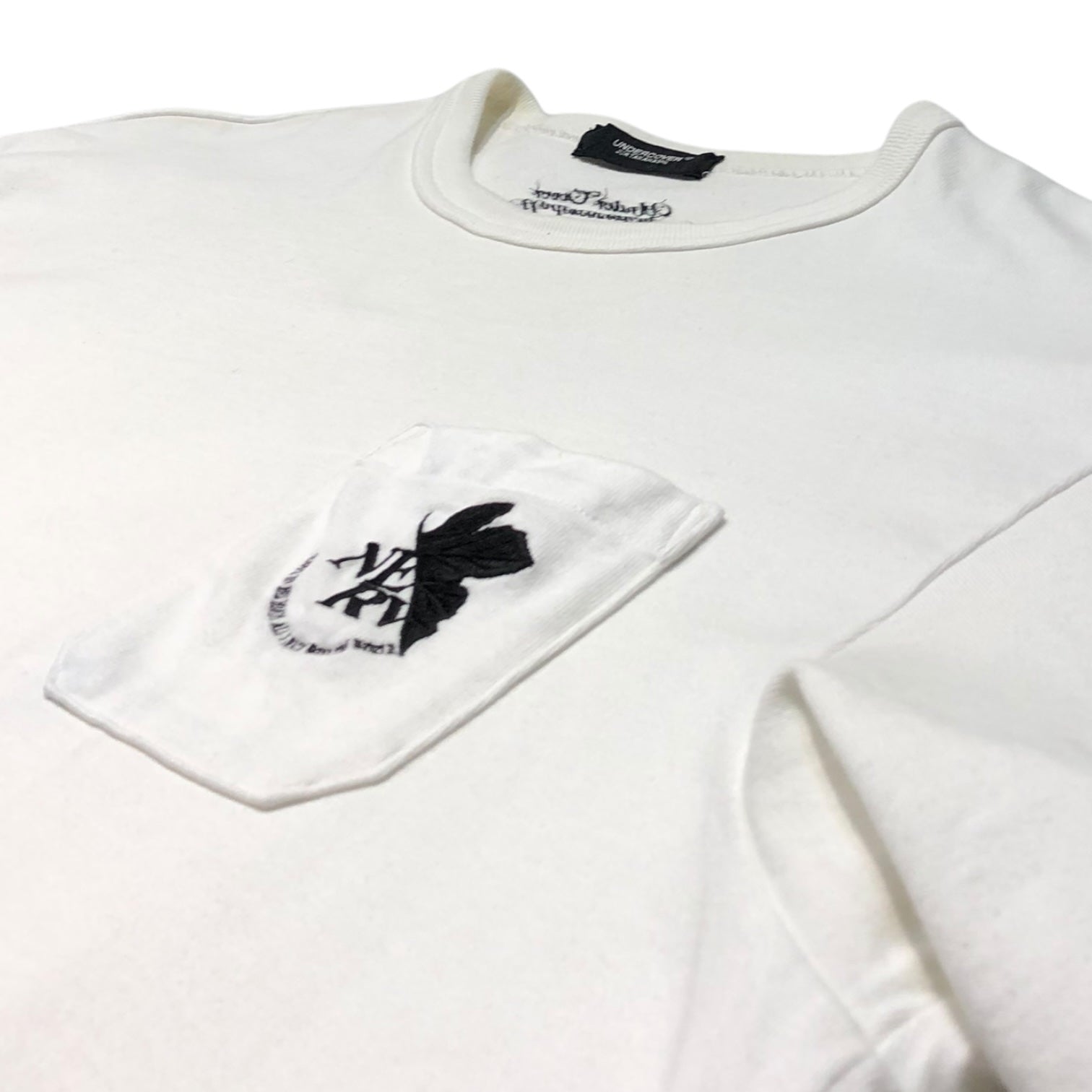 UNDERCOVER×EVANGELION(アンダーカバー×エヴァンゲリオン) 21AW S/S TEE EVA 天竺 エヴァ ロゴ 刺繍 Tシャツ UC2A4801-2 3(L程度) ホワイト