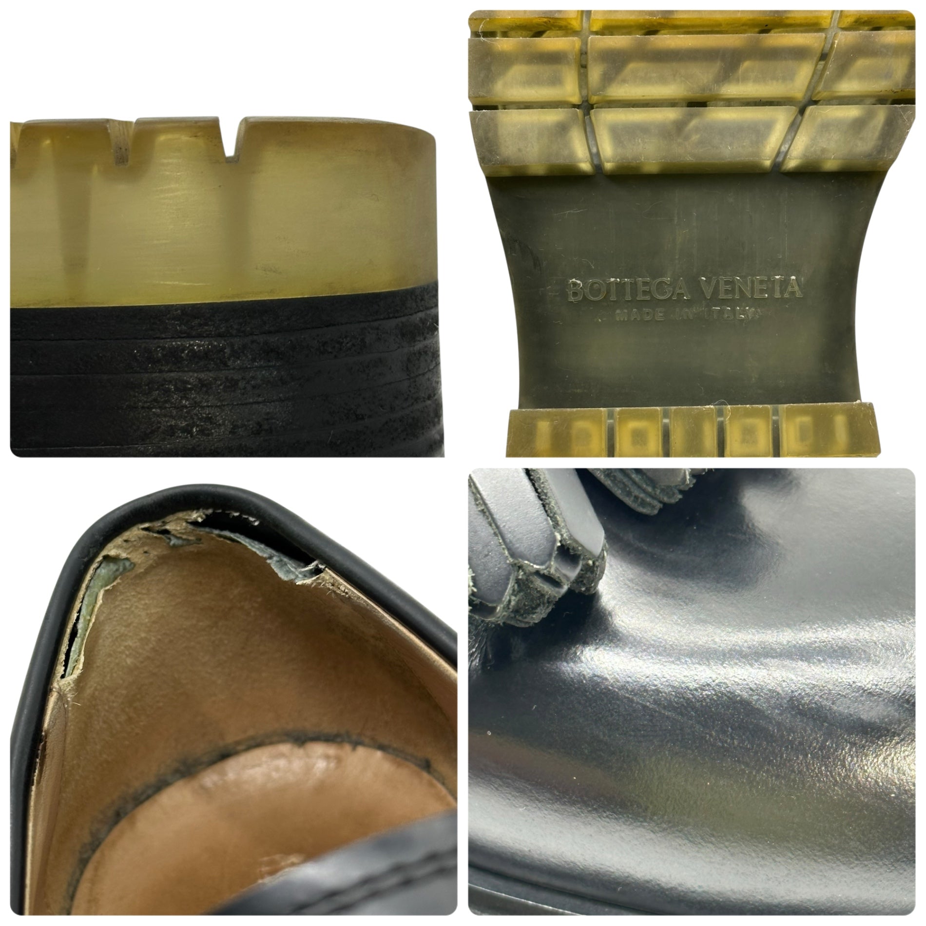 BOTTEGA VENETA(ボッテガヴェネタ) LEATHER TASSEL LOAFERS レザー タッセル ローファー 41(26cm程度) ブラック 厚底 プラットフォーム